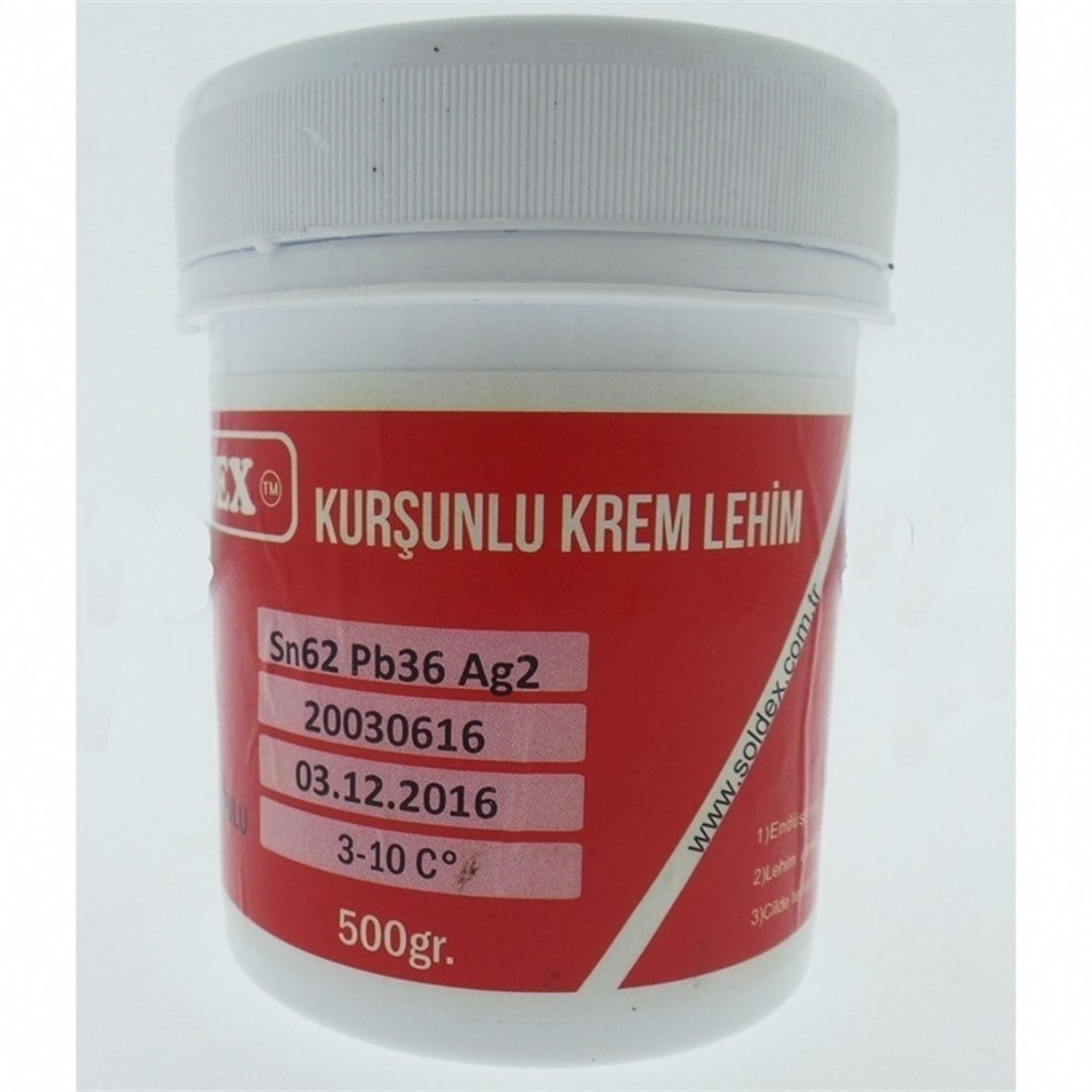 Soldex Krem Lehim 500 gr | Kurşunlu Lehim Pastası Sn63Pb37