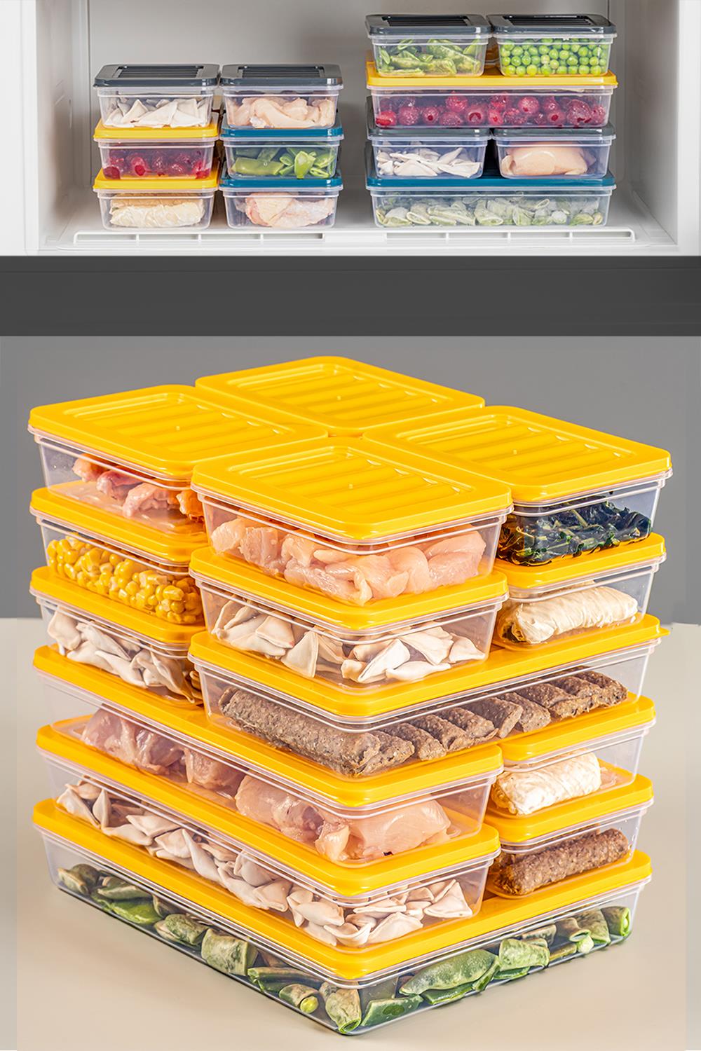 15'li Buzdolabı Organizer Mikrodalga Ve Difrize Uygun Saklama Kabı