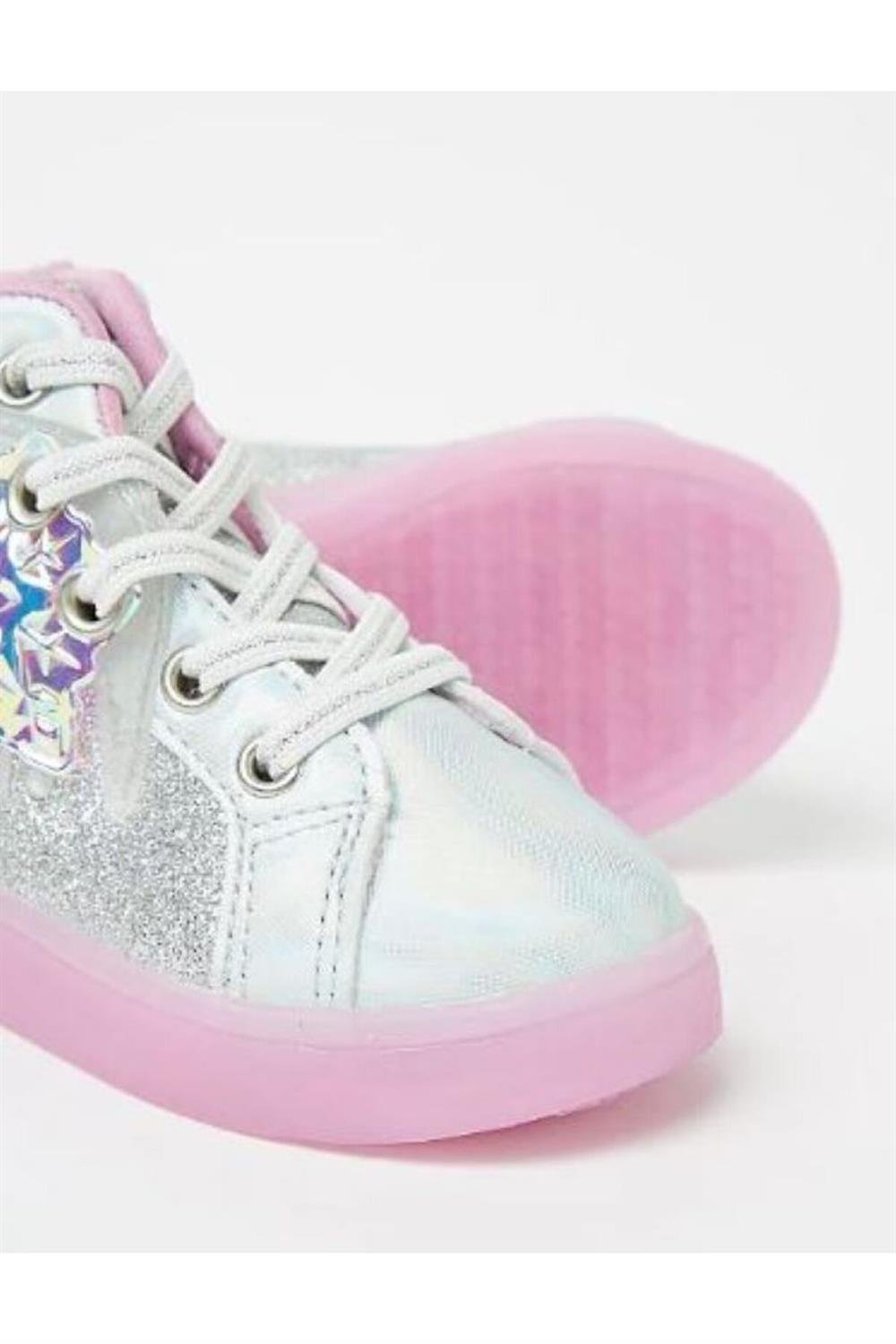 Kız Çocuk Elsa Baskılı Işıklı Boğazlı Spor Ayakkabı