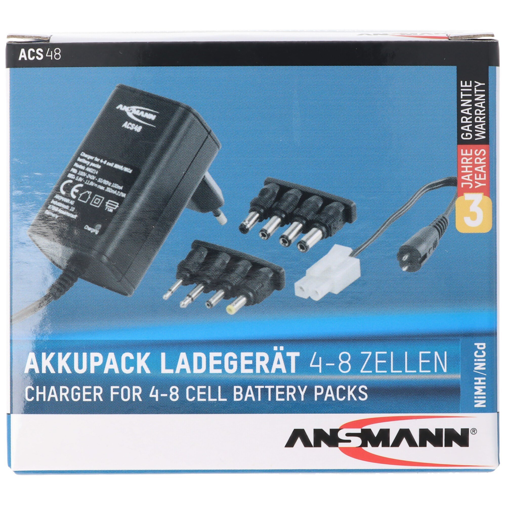 Ansmann şarj cihazı ACS48 1001-0024 için 4.8 - 9.6 volt pil paketleri