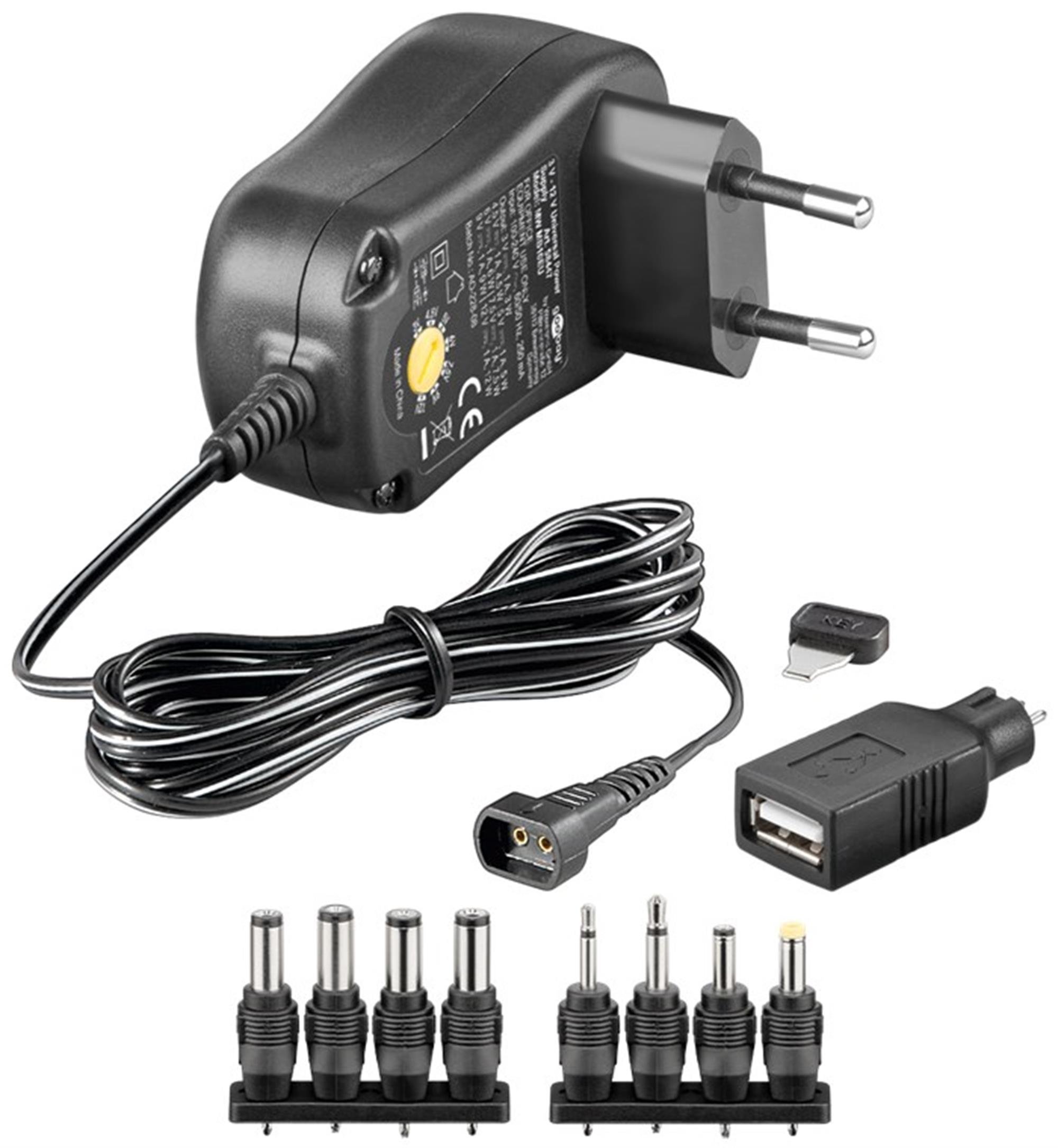 goobay Alimentation universelle 3 - 12 V 1 A