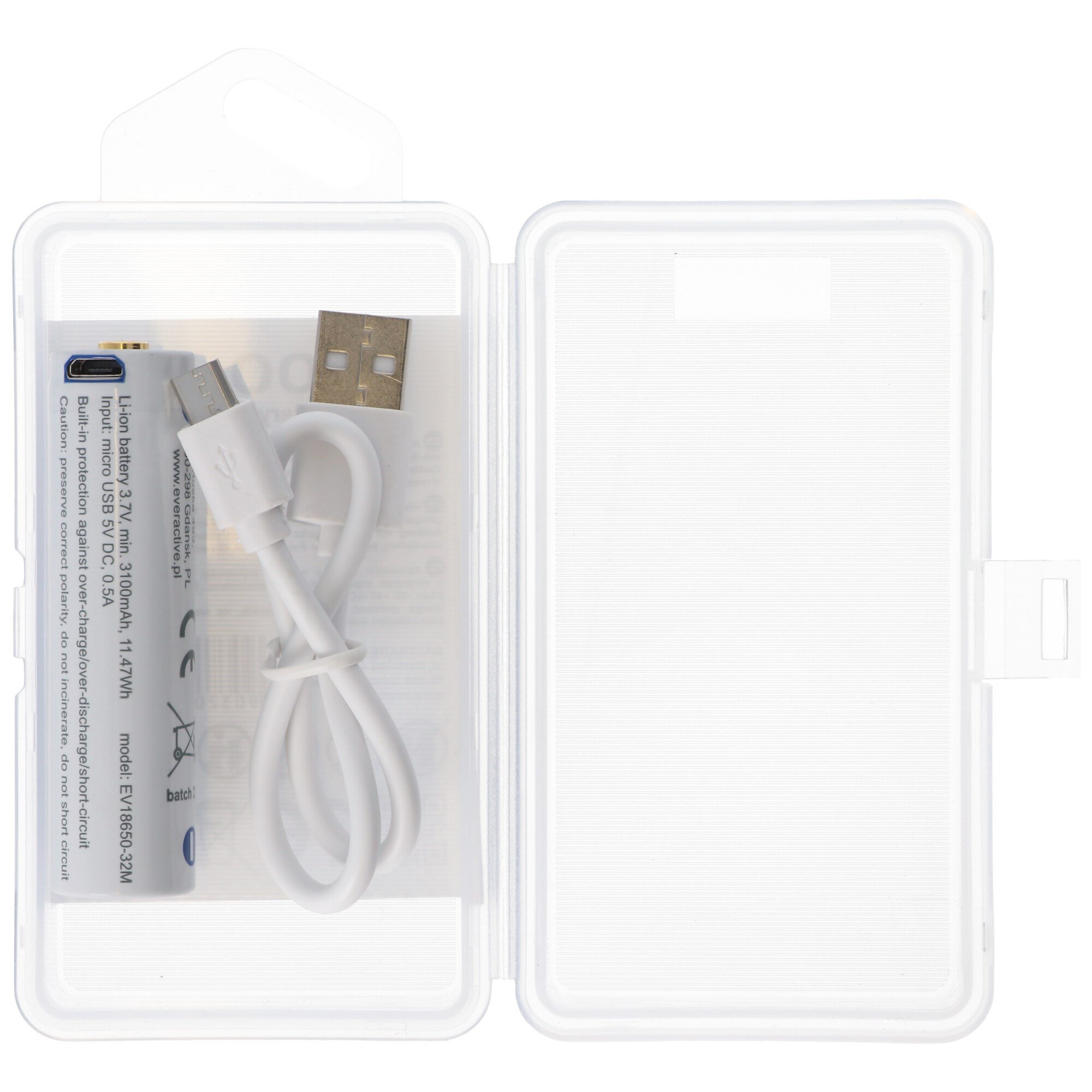EverActive micro USB 18650 3200mAh (protected) - 7A - 18650 - Li