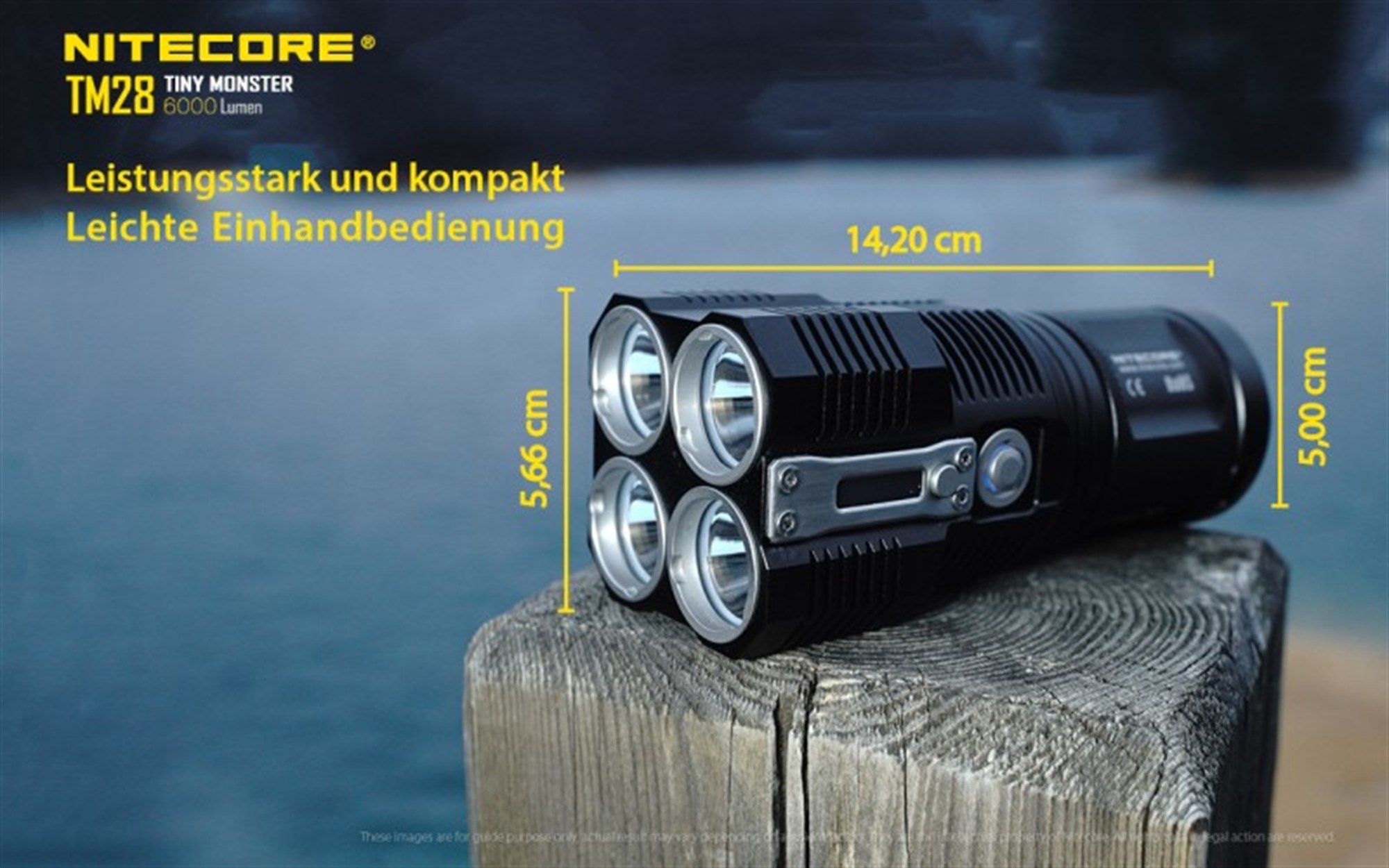 Nitecore TM28 LED el feneri 4 x CREE XHP35 HI 6000 lümen 655 m ışık aralığı