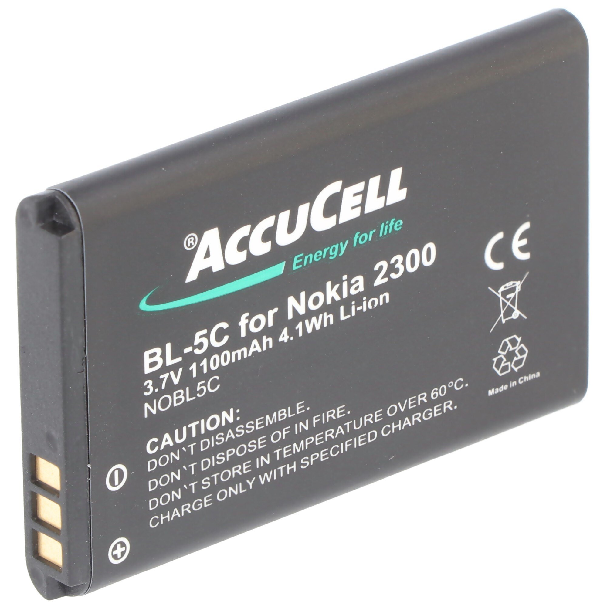 Nokia 1110 batarya BL-5C için uygun AccuCell batarya
