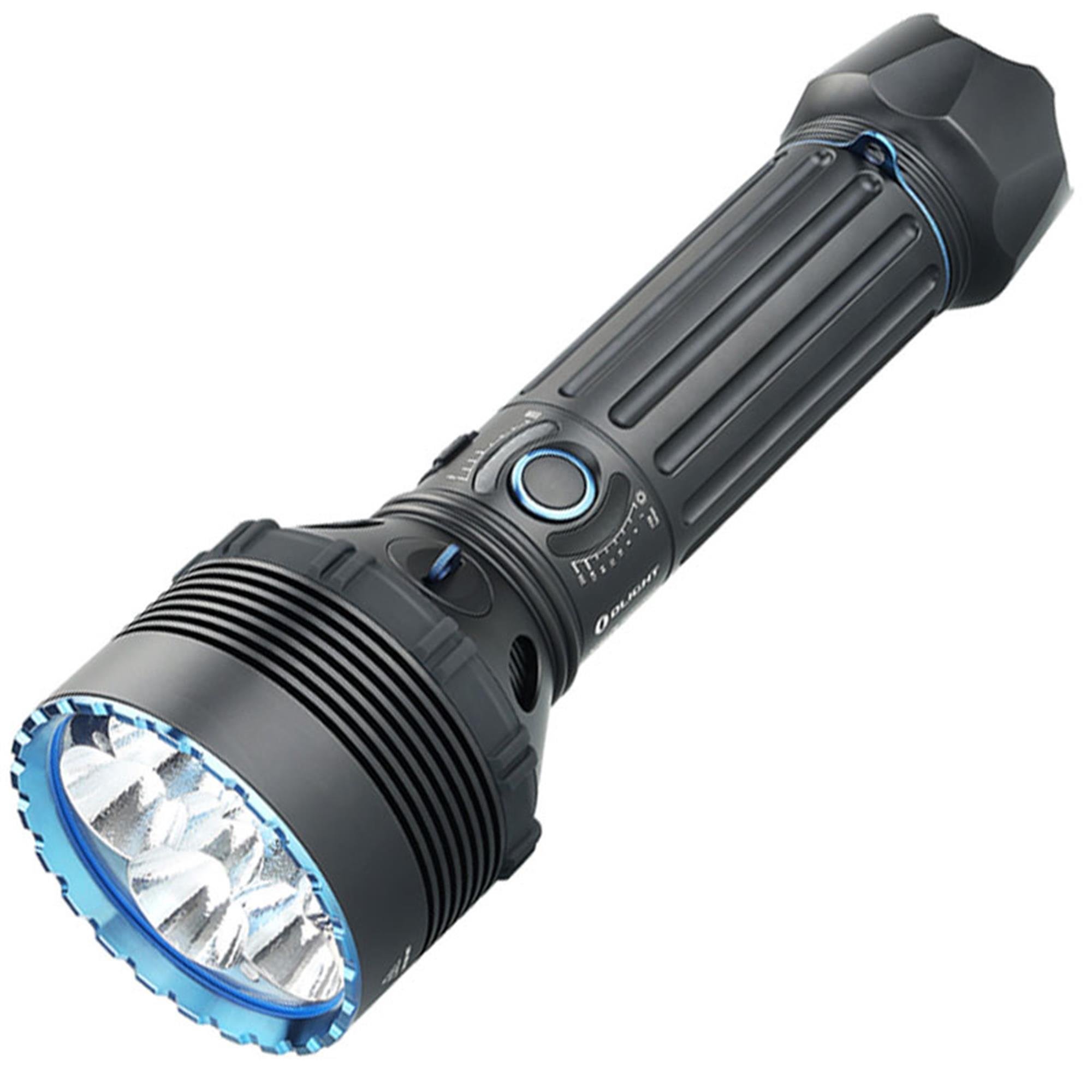 Pil ve şarj cihazı dahil 25000 lümene kadar ekstra parlak Olight X9R  Marauder LED el feneri