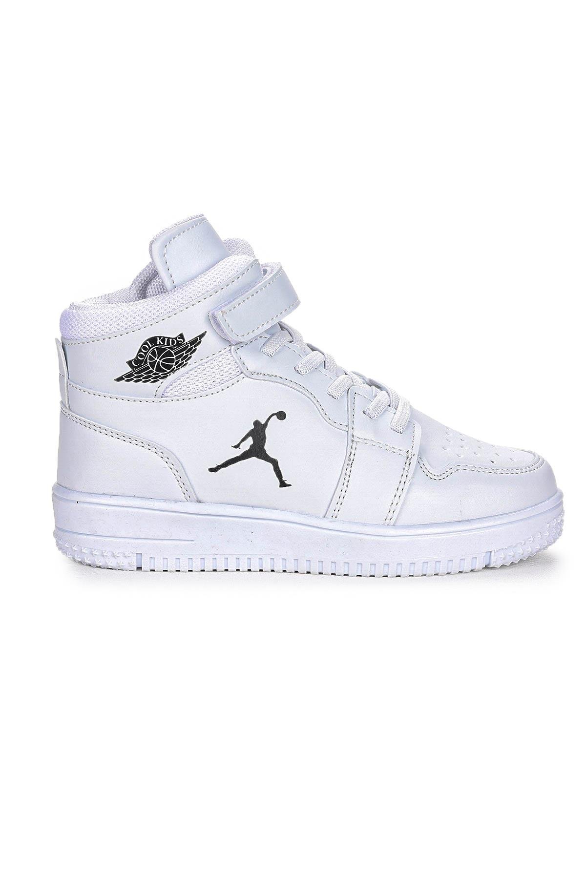 Jordan Cırtlı Basketbol Erkek Çocuk Spor Ayakkabı Beyaz