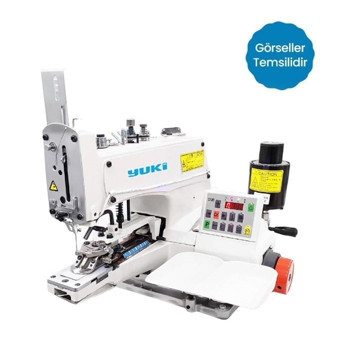 FDM Yuki JM-2377D Düğme Zincir Dikiş Makinesi Çapraz ve Düz