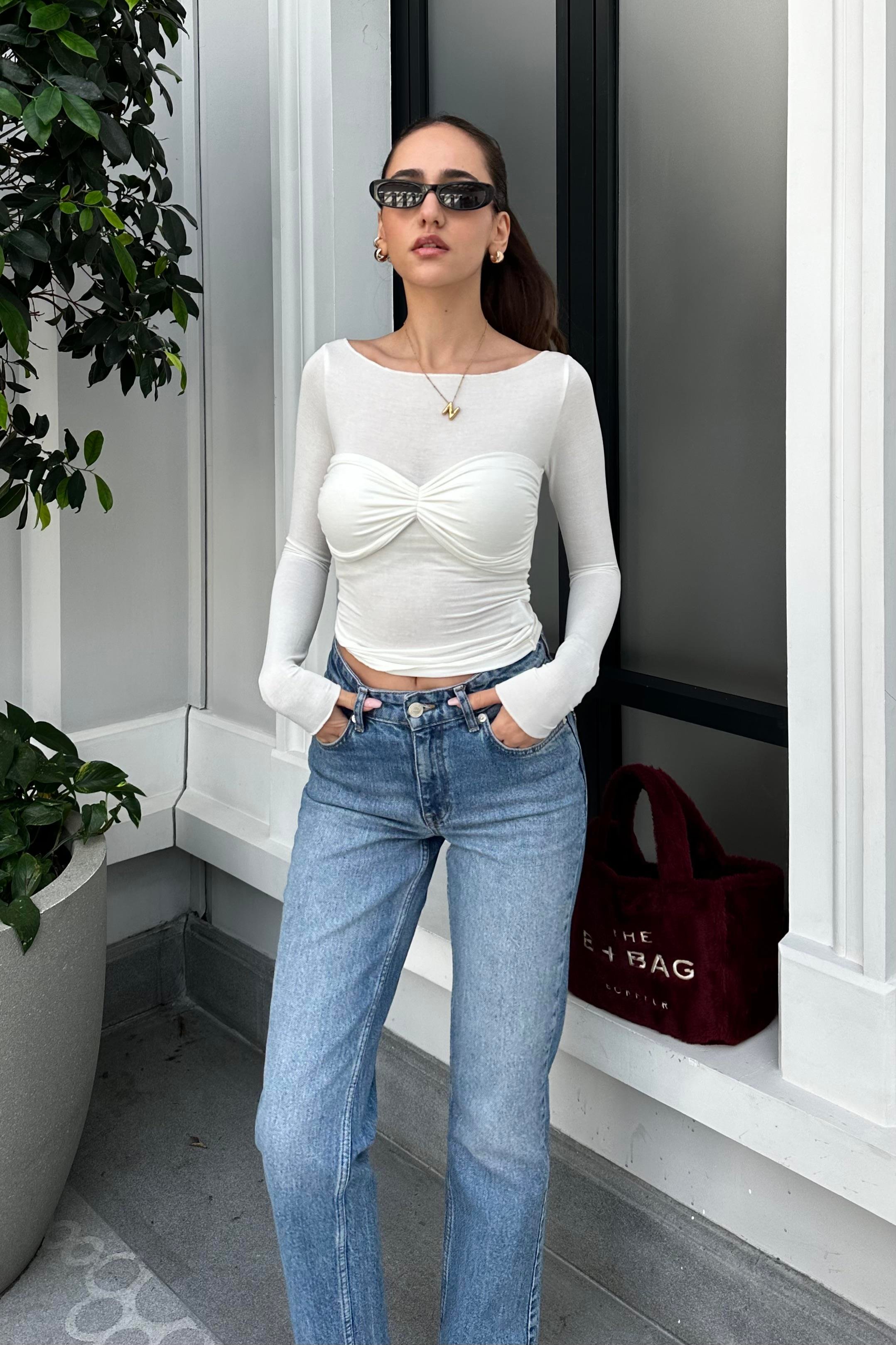 Beyaz Fiyonk Detay Transparan Bluz - Kadın Blouses Modelleri - Nazliye Moda  | Kadın Giyim Modası