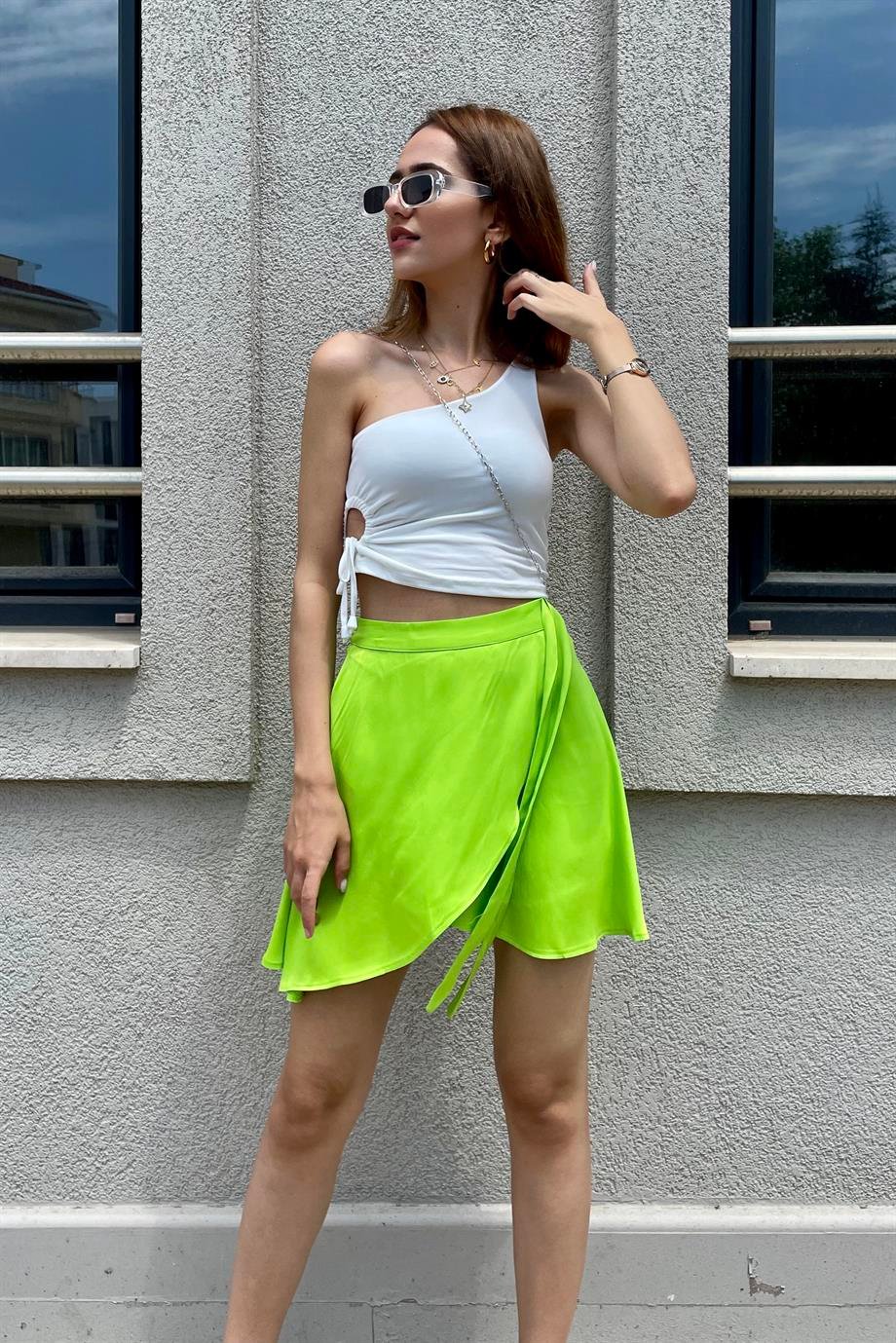 Fıstık Yeşili Saten Mini Etek - Kadın Etek Modelleri - Nazliye Moda | Kadın  Giyim Modası
