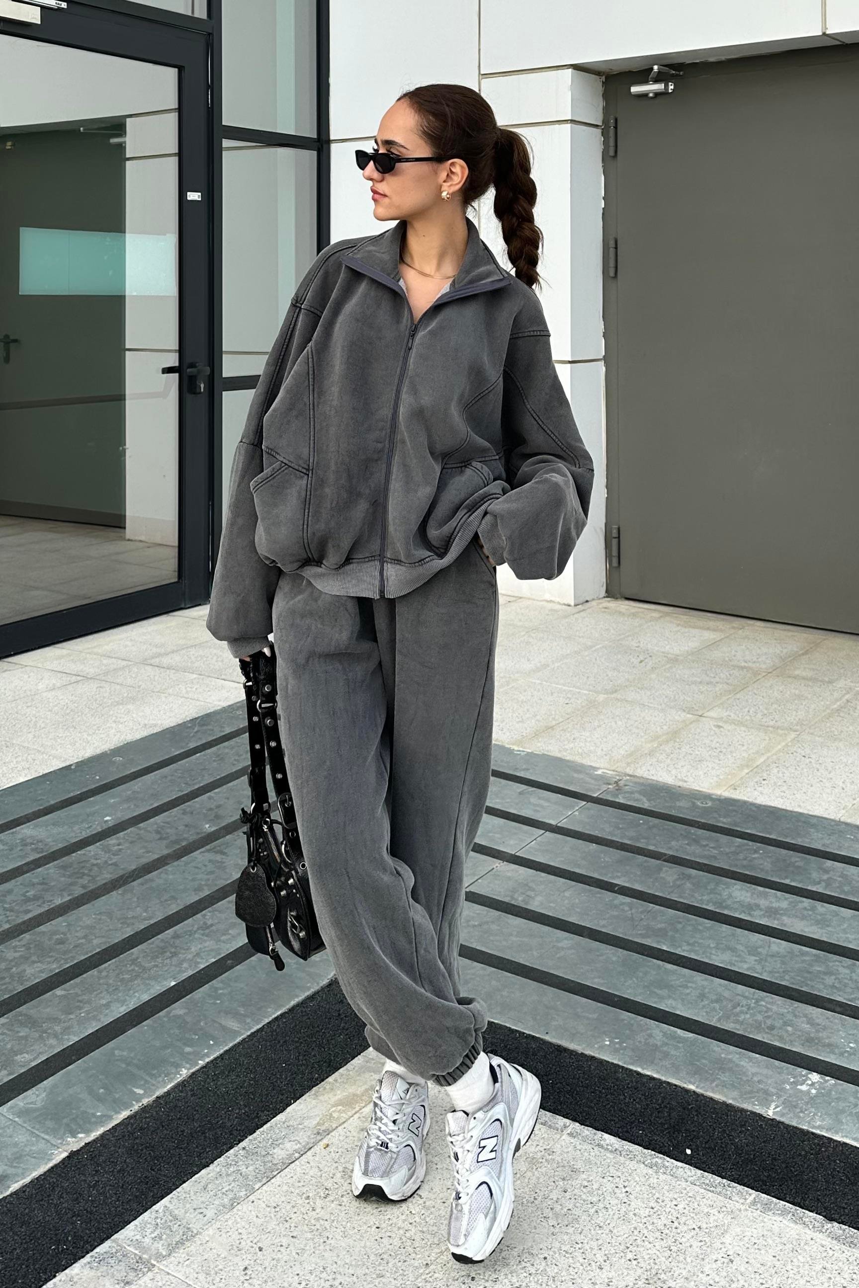 Füme Eskitme Eşofman Takımı - Kadın Eşofman Modelleri - Nazliye Moda | Kadın  Giyim Modası