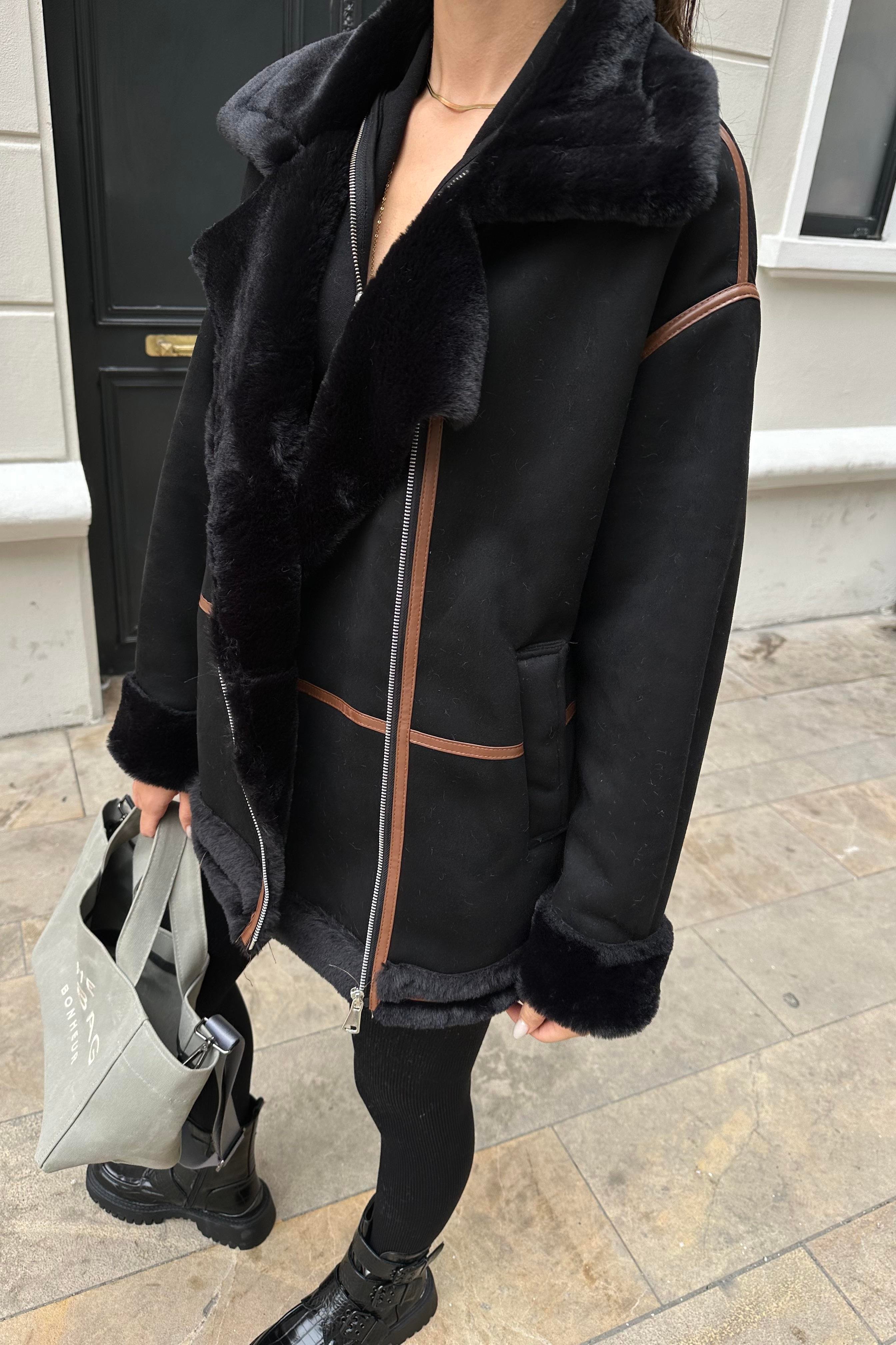 Siyah Biyeli Nubuk Mont - Kadın Mont Modelleri - Nazliye Moda | Kadın Giyim  Modası