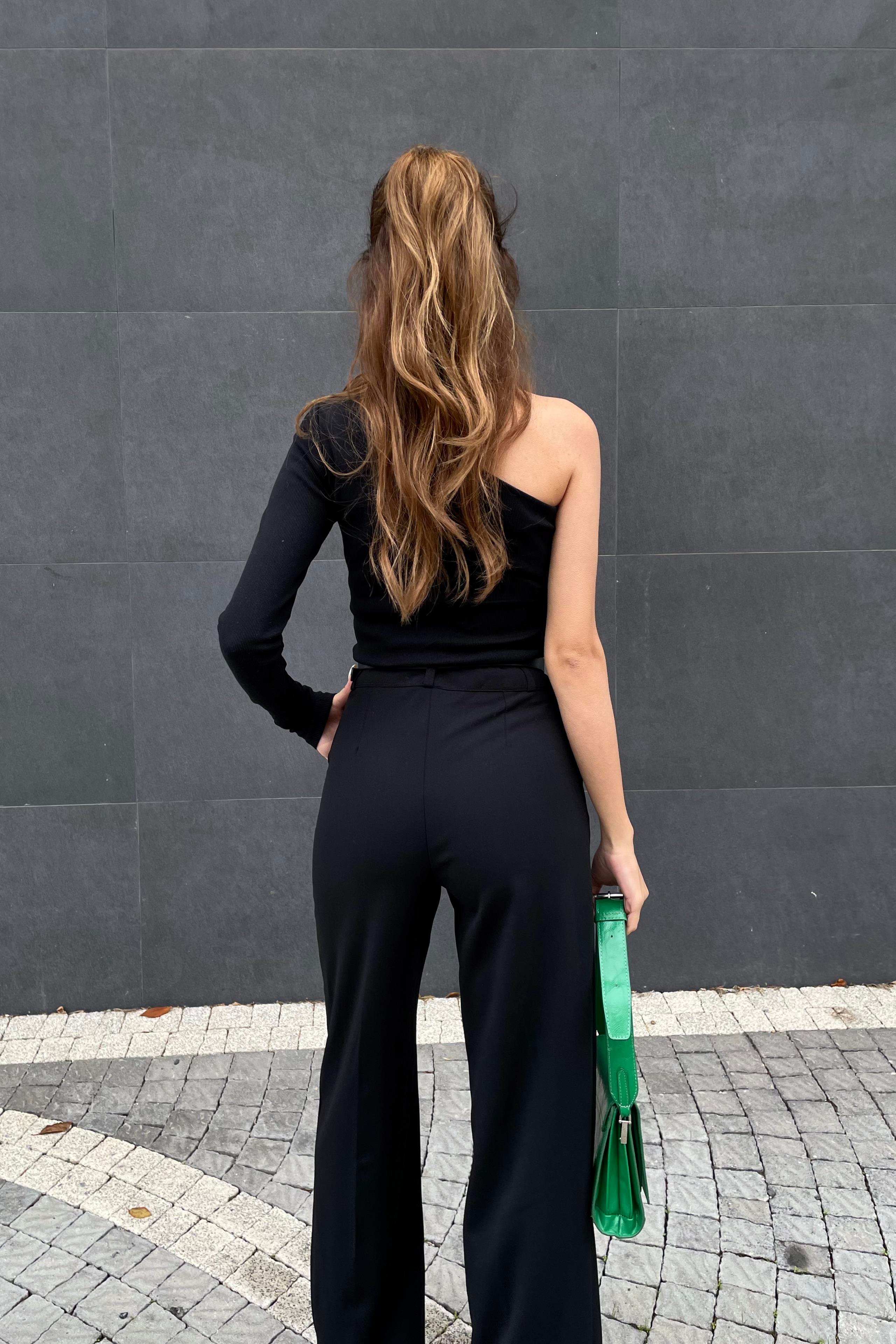 Siyah Likralı Kumaş Pantolon - Kadın Pantolon Modelleri - Nazliye Moda |  Kadın Giyim Modası