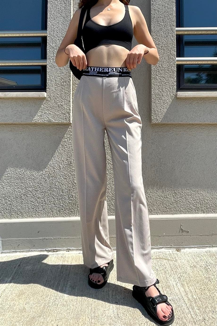 Bej Kargo Pantolon - Kadın Pantolon Modelleri - Nazliye Moda