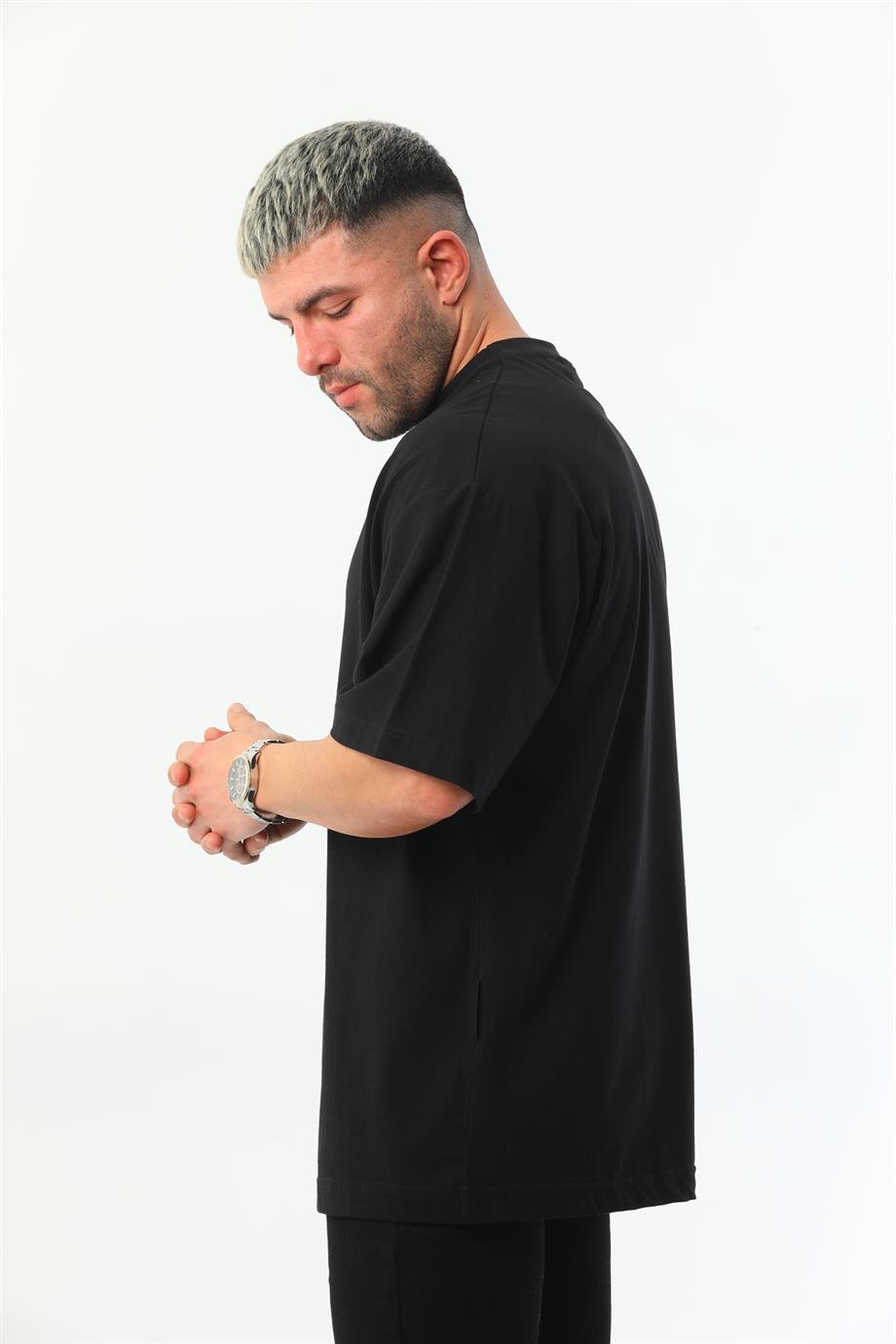 Siyah Basic Oversize Erkek T-Shirt