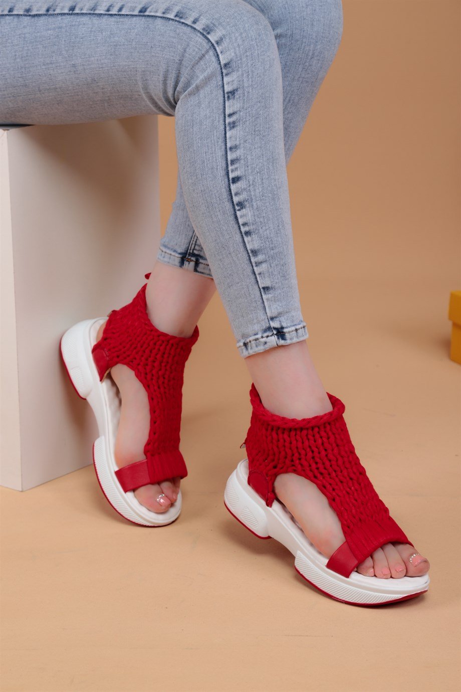 layki.com | Blisse Kırmızı Renkli Kadın Sandalet