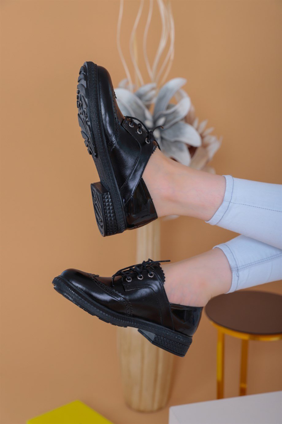 layki.com | Hortencia Siyah Renkli Kadın Oxford Ayakkabı