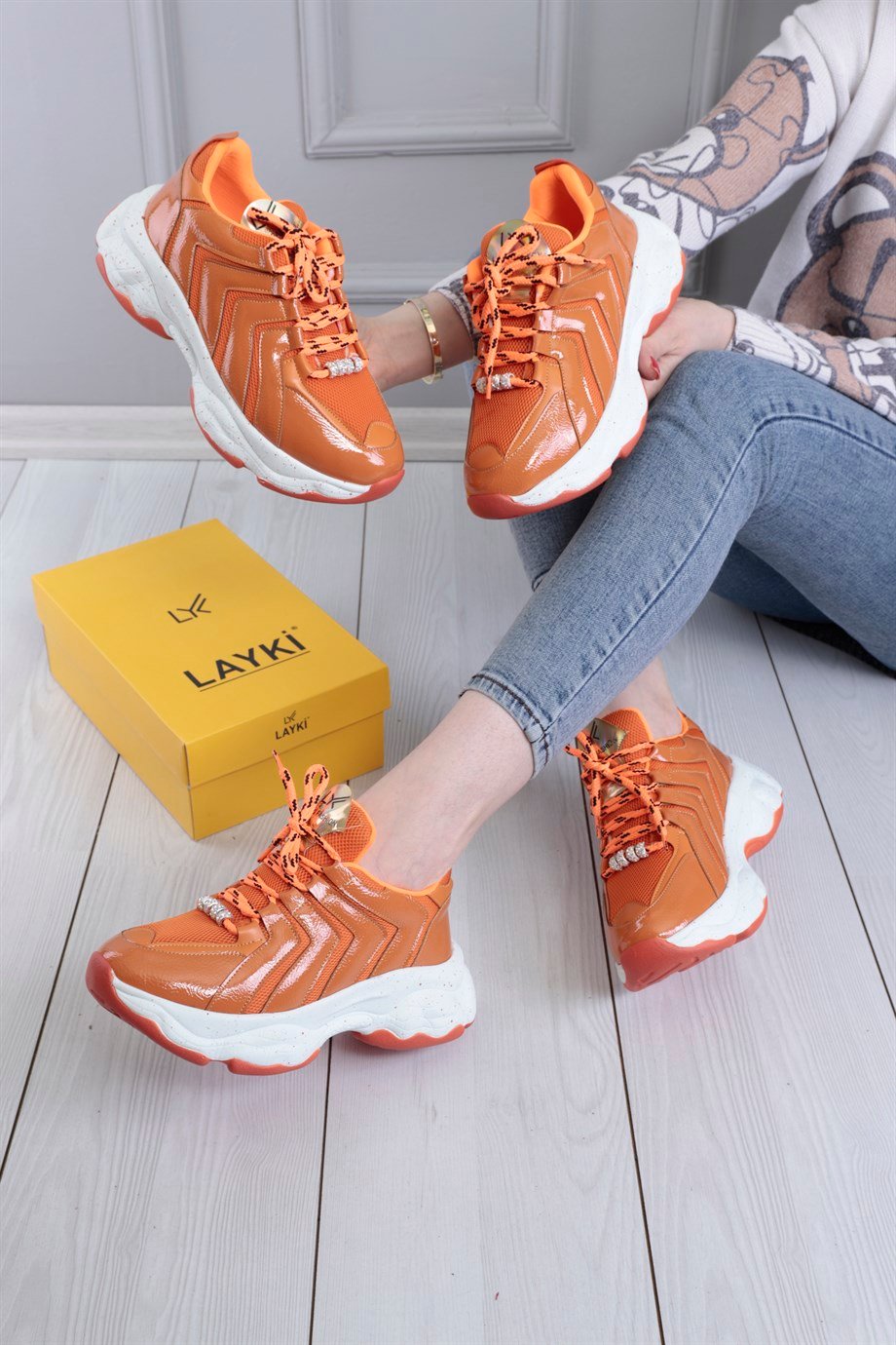 layki.com | Virgie Turuncu Renkli Kadın Spor Ayakkabı