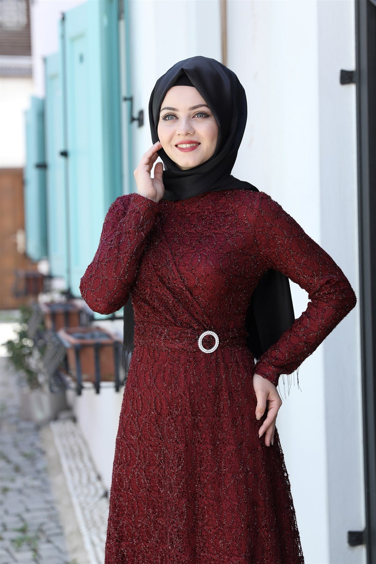 Tanem Hijab Evening Dresses Bordeaux