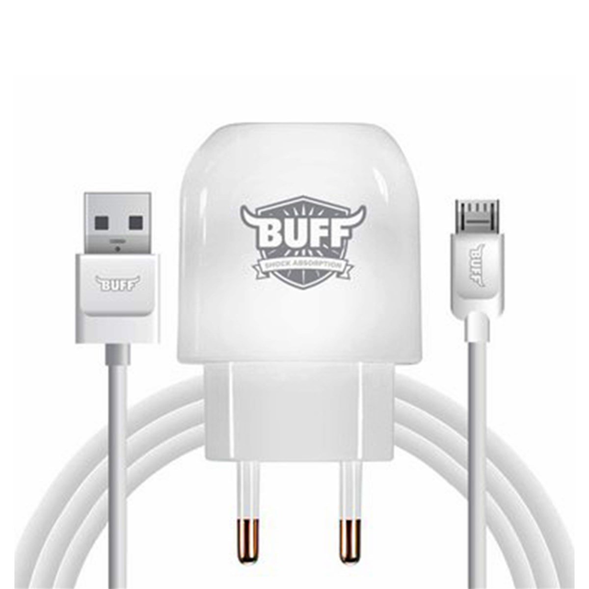Buff Dual Micro USB Çift Girişli Beyaz Şarj Aleti
