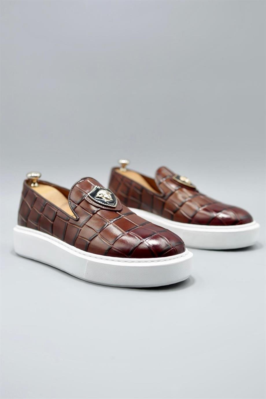 Brooks Tan Color Croco Men Leather Shoes