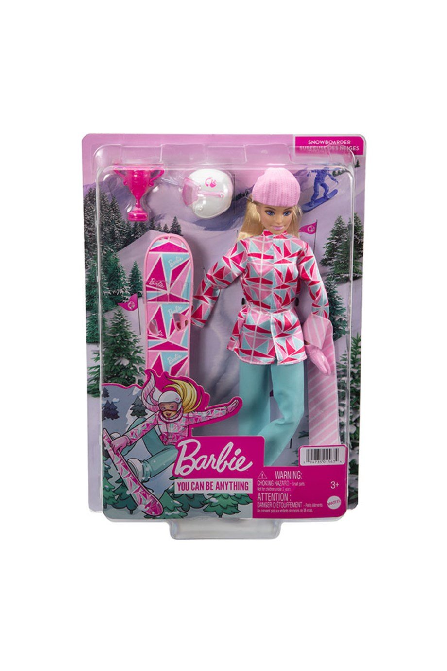 Barbie Snowboard Sporcusu Bebek-Renkli Sporcu Bebek-30cm