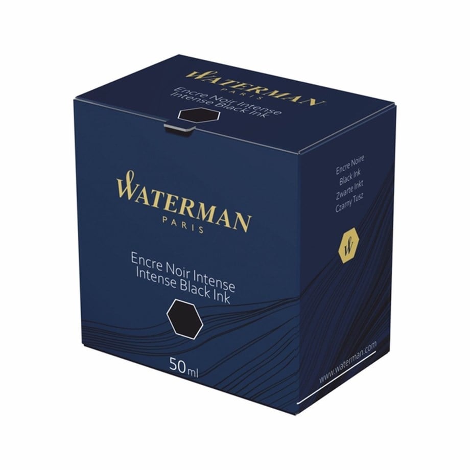 Waterman 50ml Ink Bottle for Fountain Pens, Intense Black (S0110710)