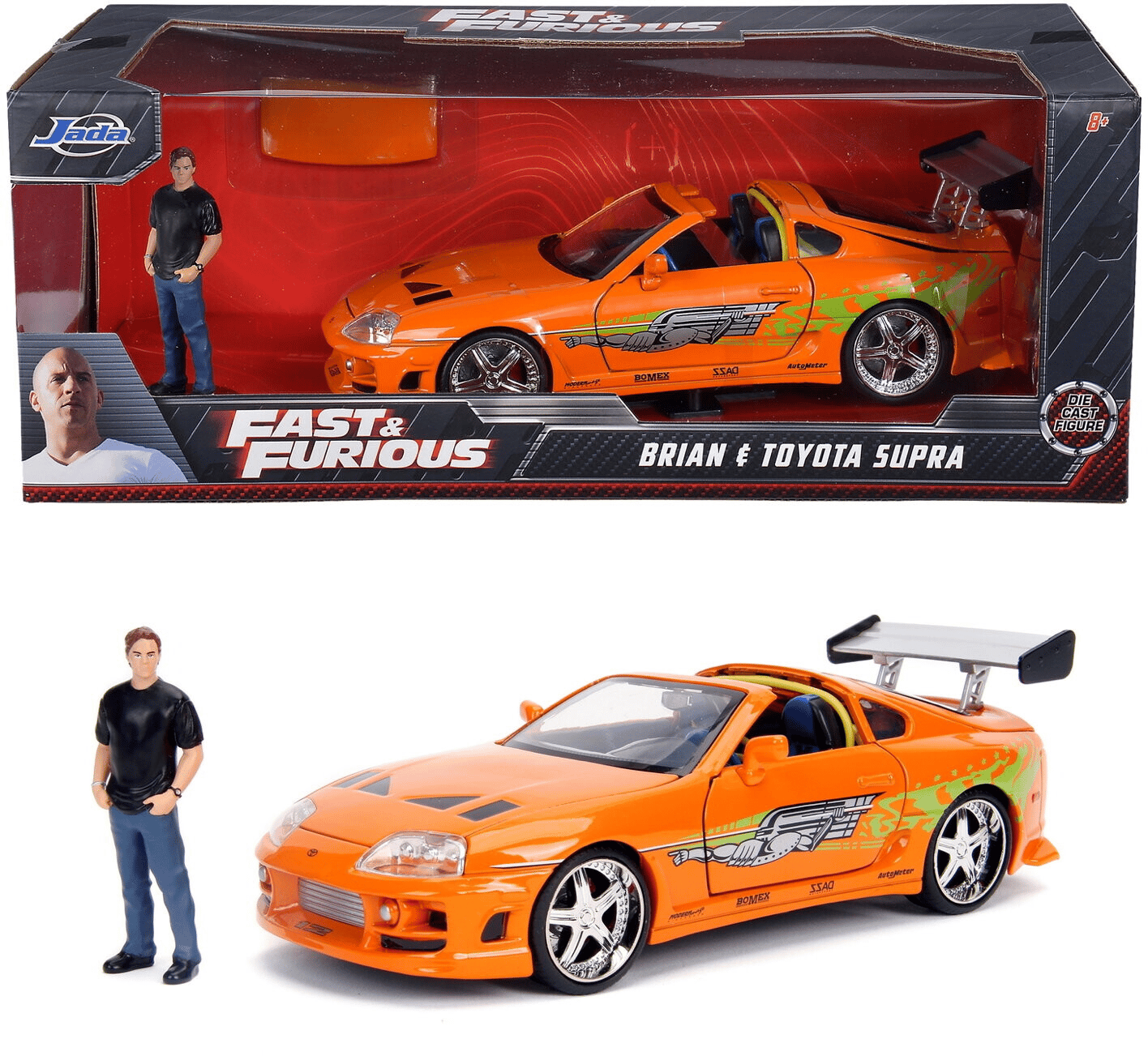 Jada Fast&Furious Temalı 1995 Toyota Supra 1:24 Model Araba & Brian