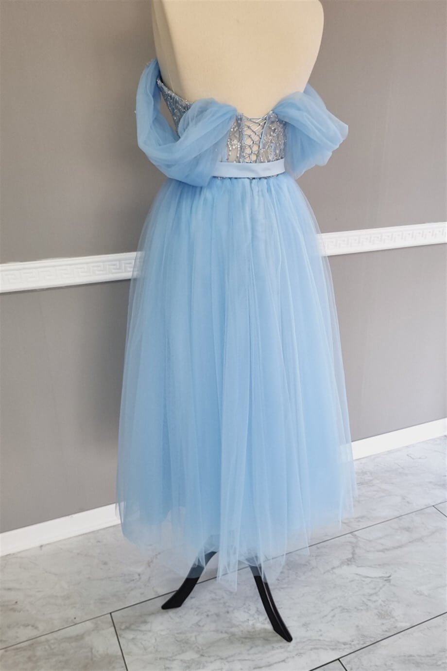Ice blue tulle sale