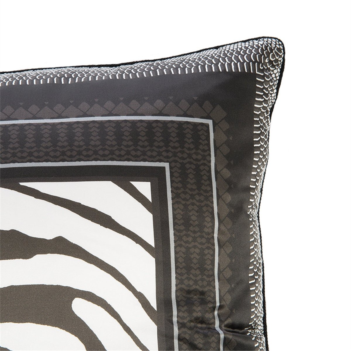Italy01: Roberto Cavalli Frame Zebrage set of two cushions 40x40 in grey  silk