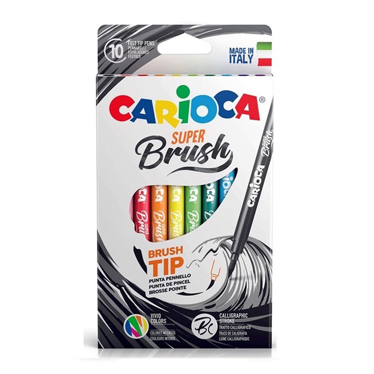 Carioca Super Brush Fırça Uçlu Keçeli Boya Kalemi 10'lu