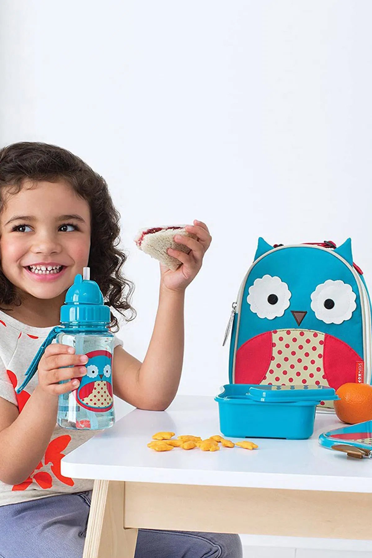 Zoo Straw Bottle 13 Oz - Crocodile Design Kids Water Bottle With Flip Top