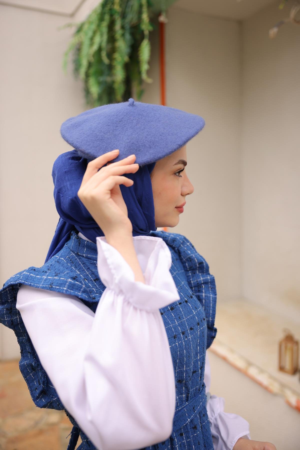 Beret Şapka - Mavi | Hülya Keser