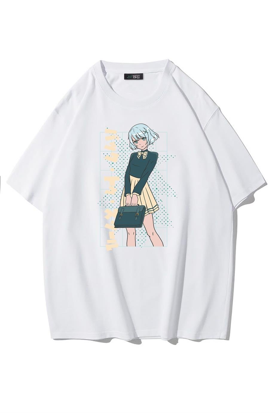 BRZ Collection Unisex Oversize Anime School Girl T-shirt