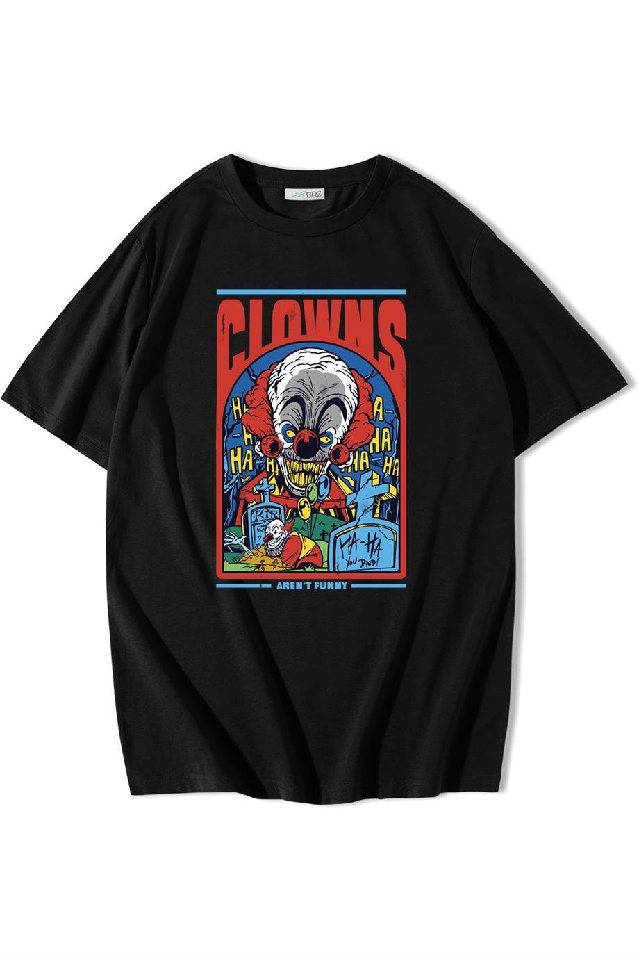 BRZ Collection Unisex Oversize Clowns No Funny T shirt