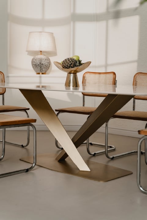 Vers Yuvarlak Porslen Masa - Porselen Mutfak Masası