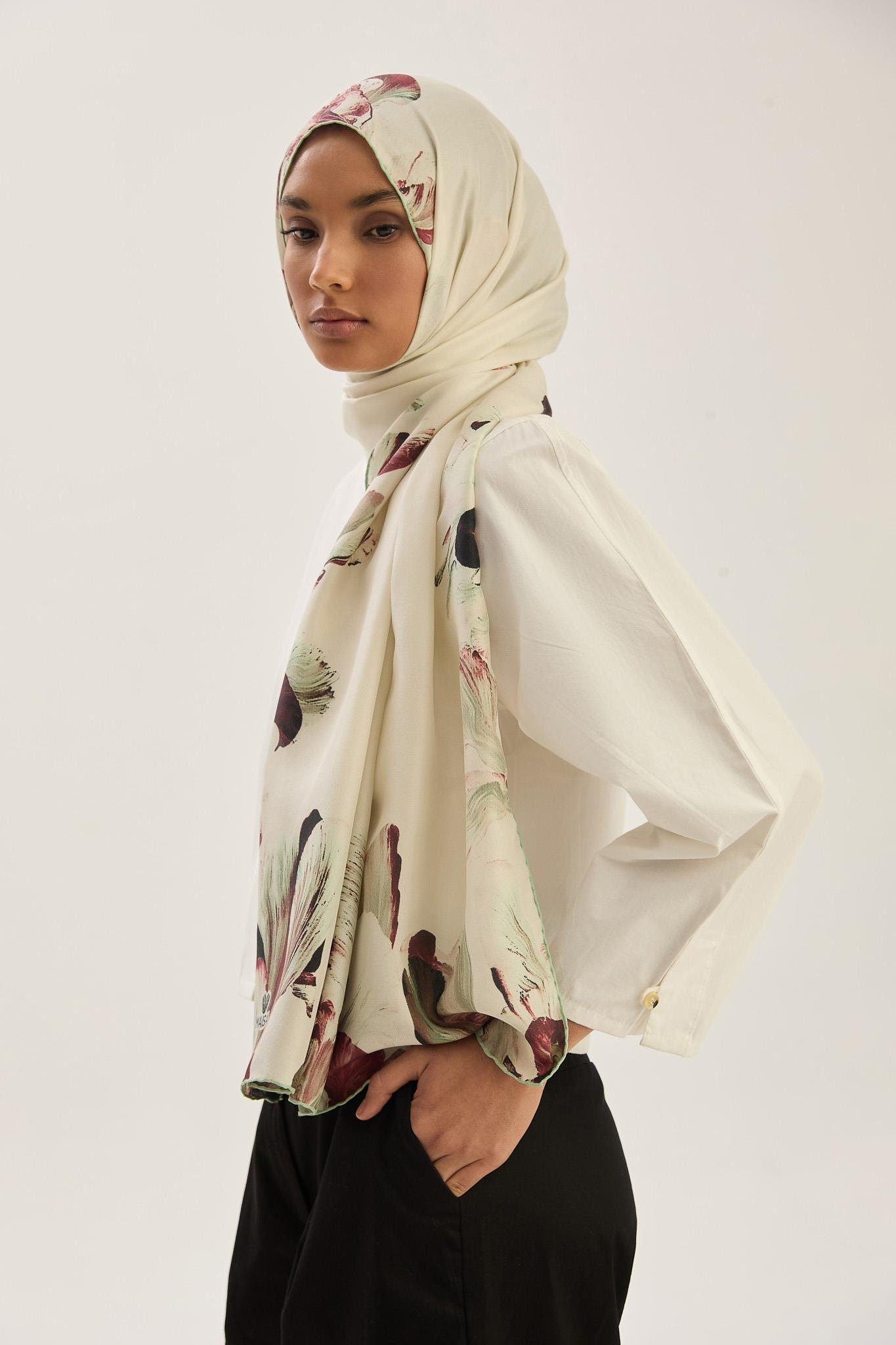 HUŞ PAMUK İPEK ŞAL 70*190 CM - YEŞİL