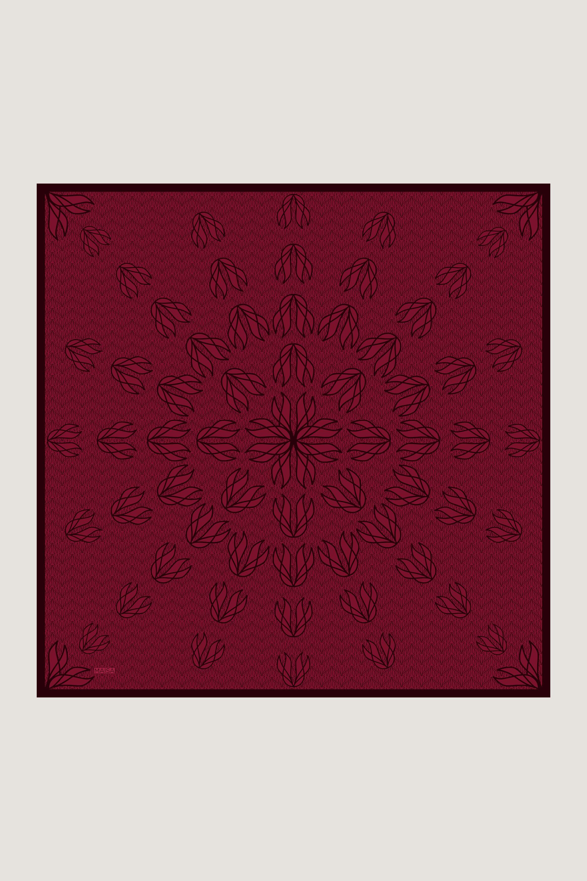 LAVİ TİVİL İPEK EŞARP 90*90 CM - BORDO