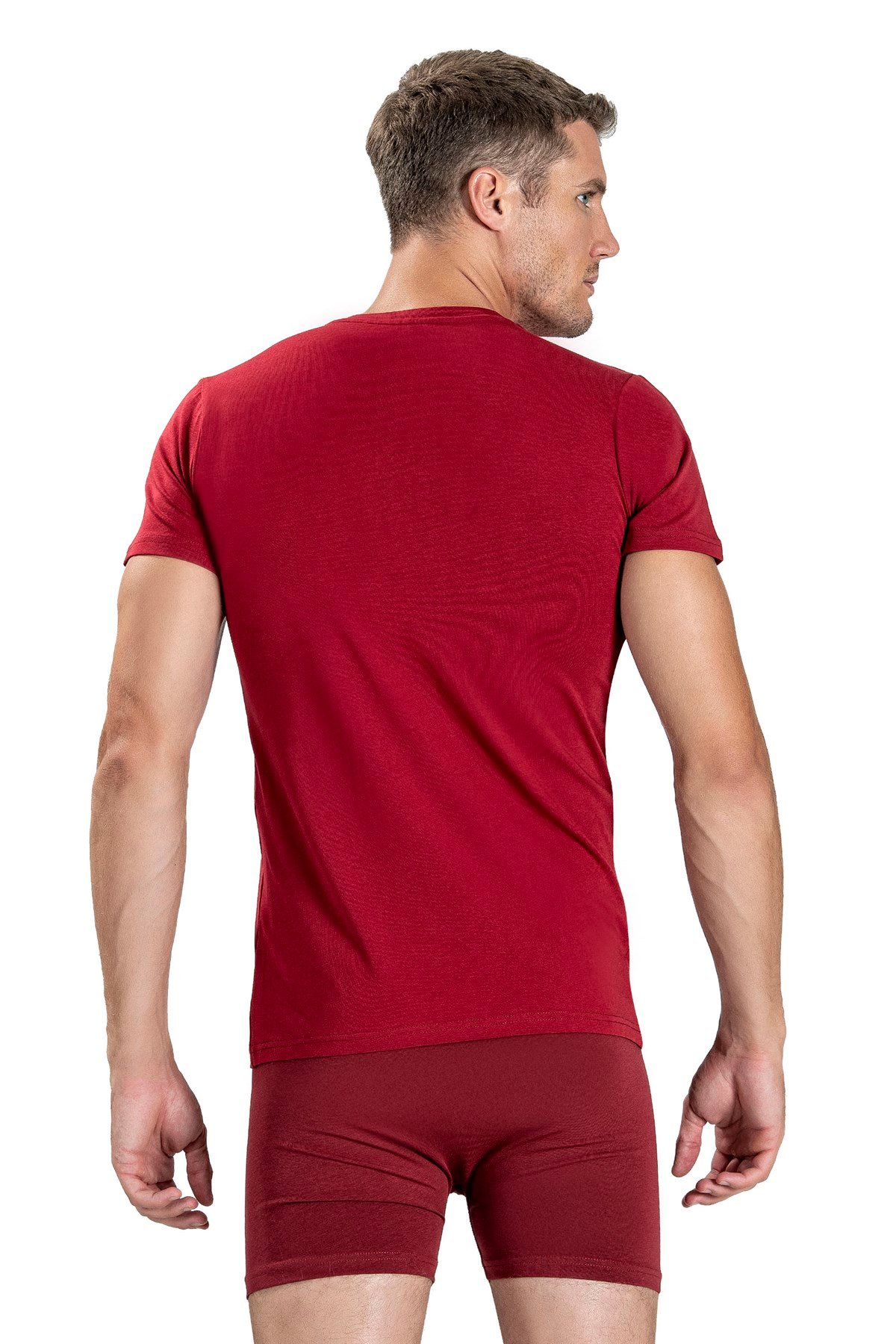 Erkek Bordo Du meli T Shirt 128