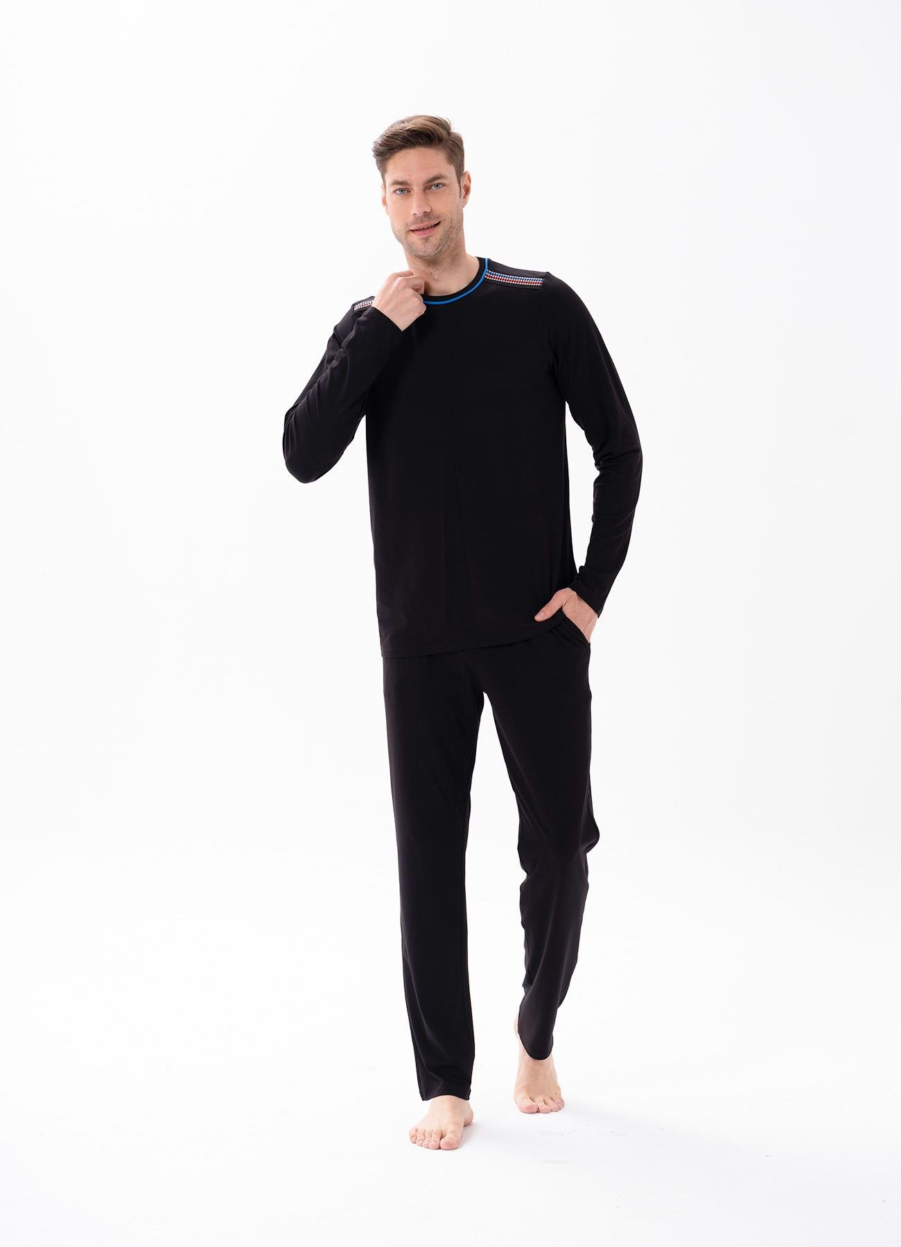 Erkek Siyah Pijama Takımı 15145 | Jiber İç Giyim