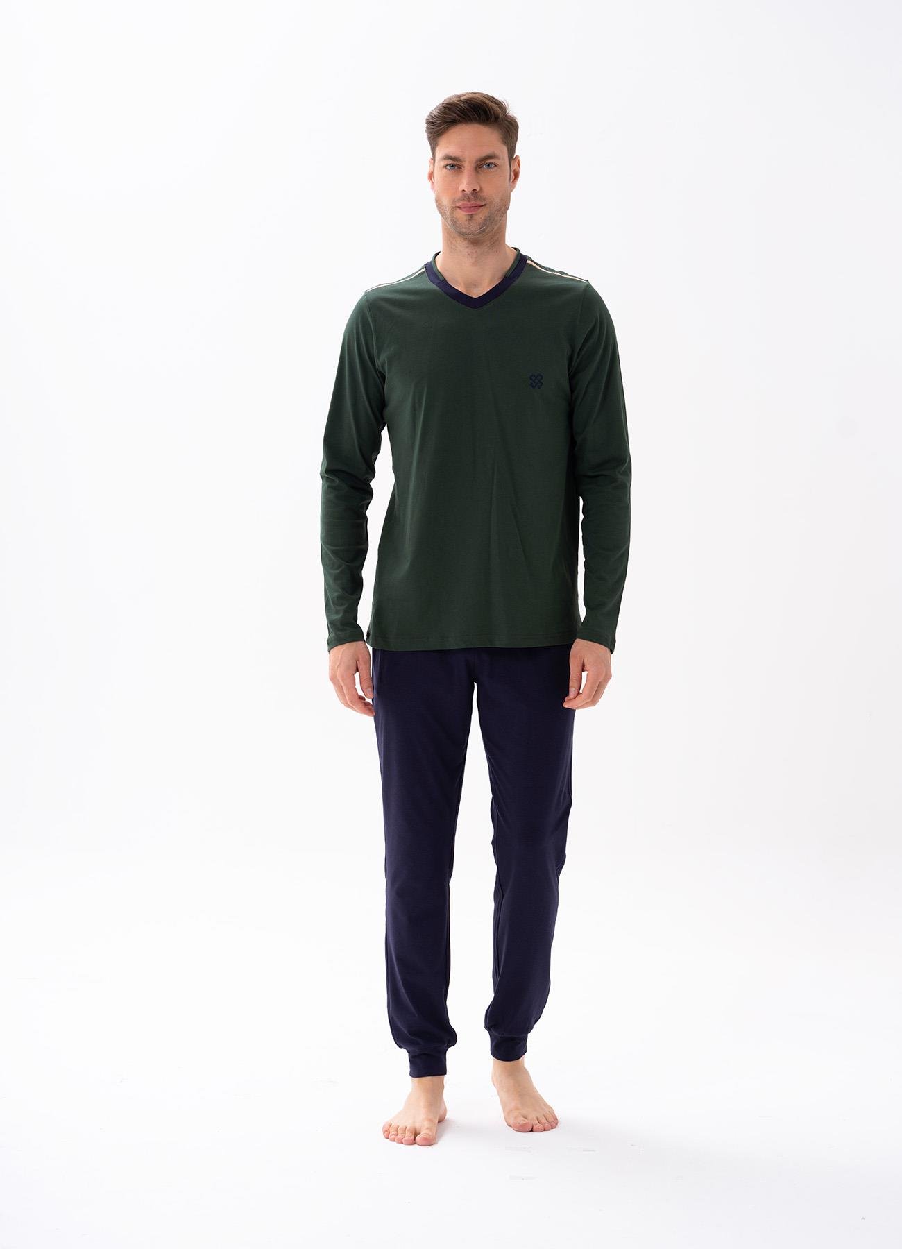 Erkek Yeşil Pijama Takımı 15160 | Jiber İç Giyim