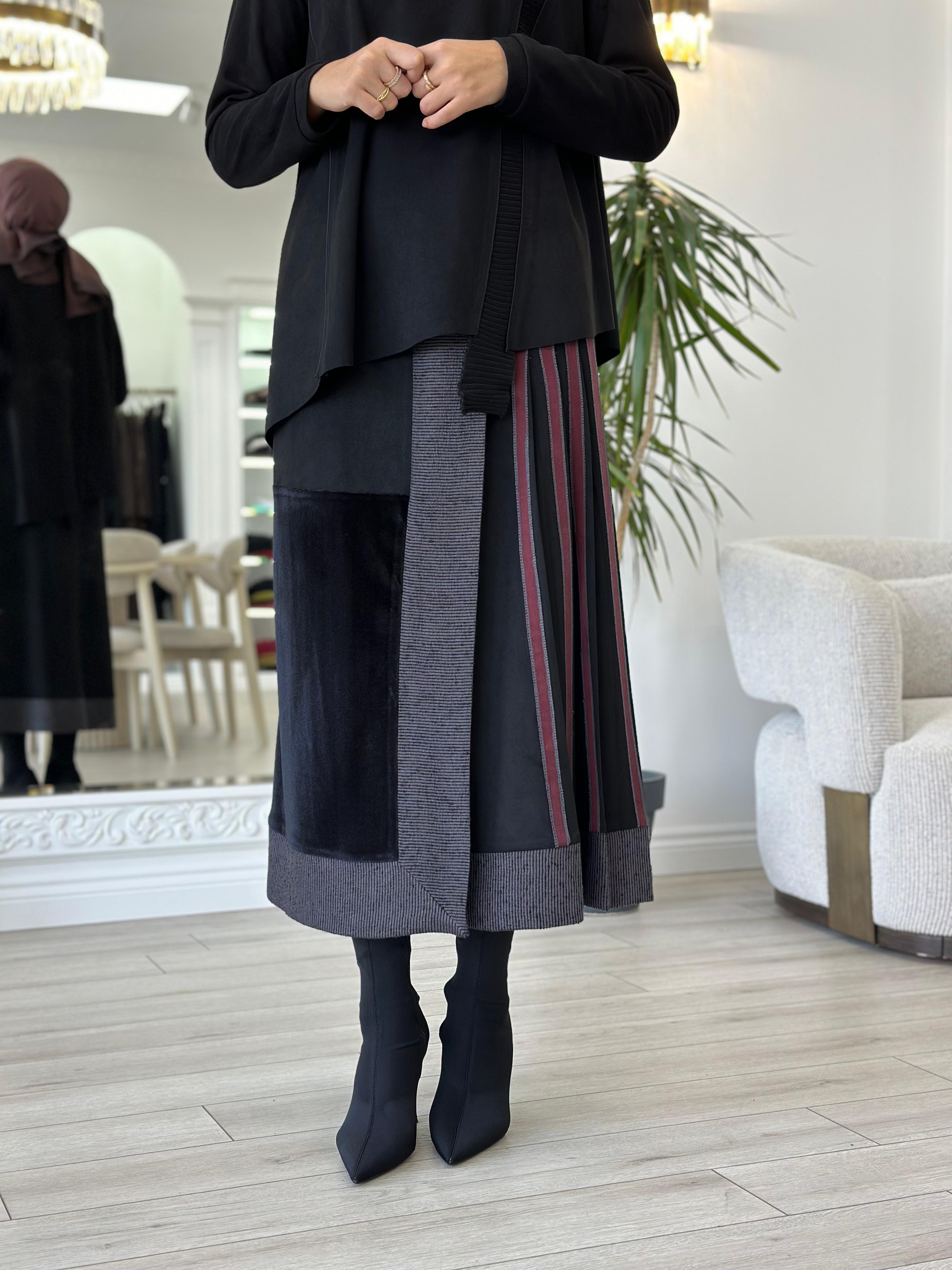 Misswhence Kadife Detaylı Etek 36903