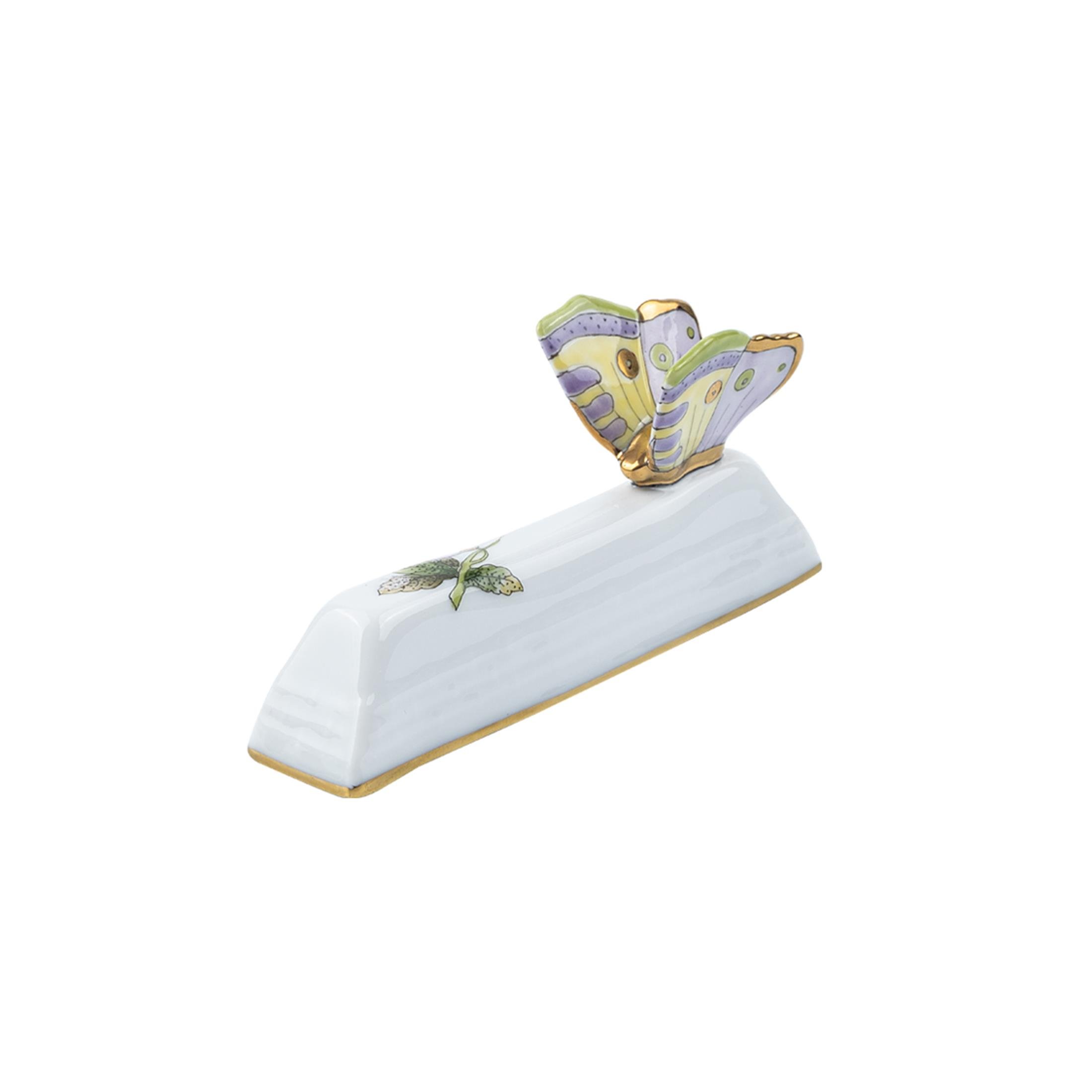 HEREND Knife Rest Victoria Lilac Green
