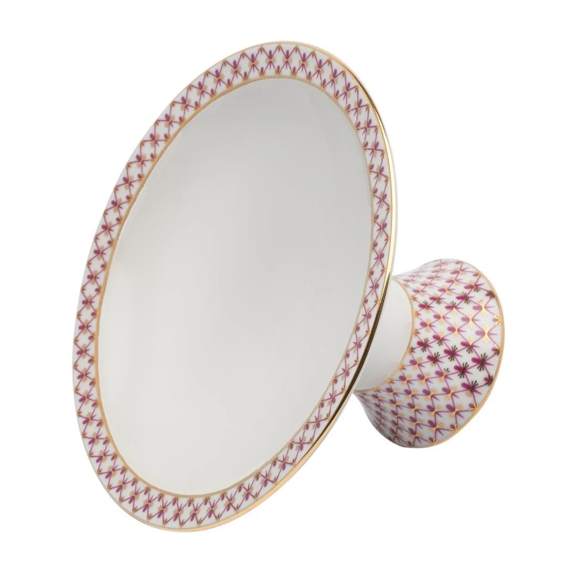 IMPERIAL PORCELAIN Ayaklı Meyvelik Küçük Net-blues Pembe