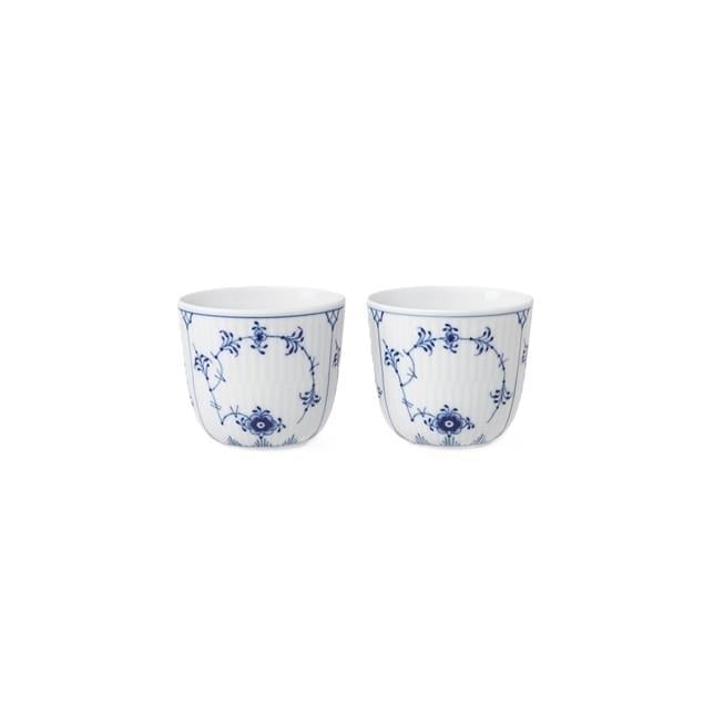 ROYAL COPENHAGEN 2li Espresso Cup Blue Fluted Plain