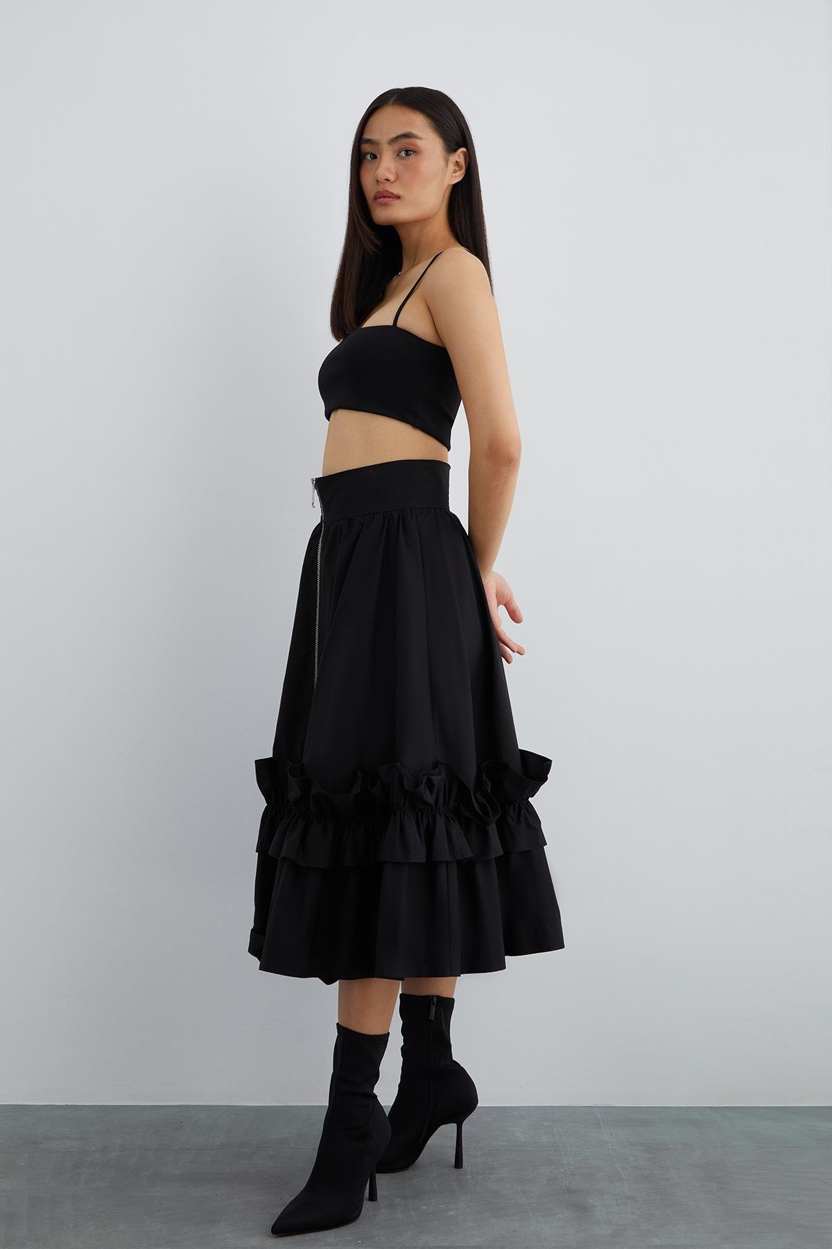 Ruffle edge cheap skirt