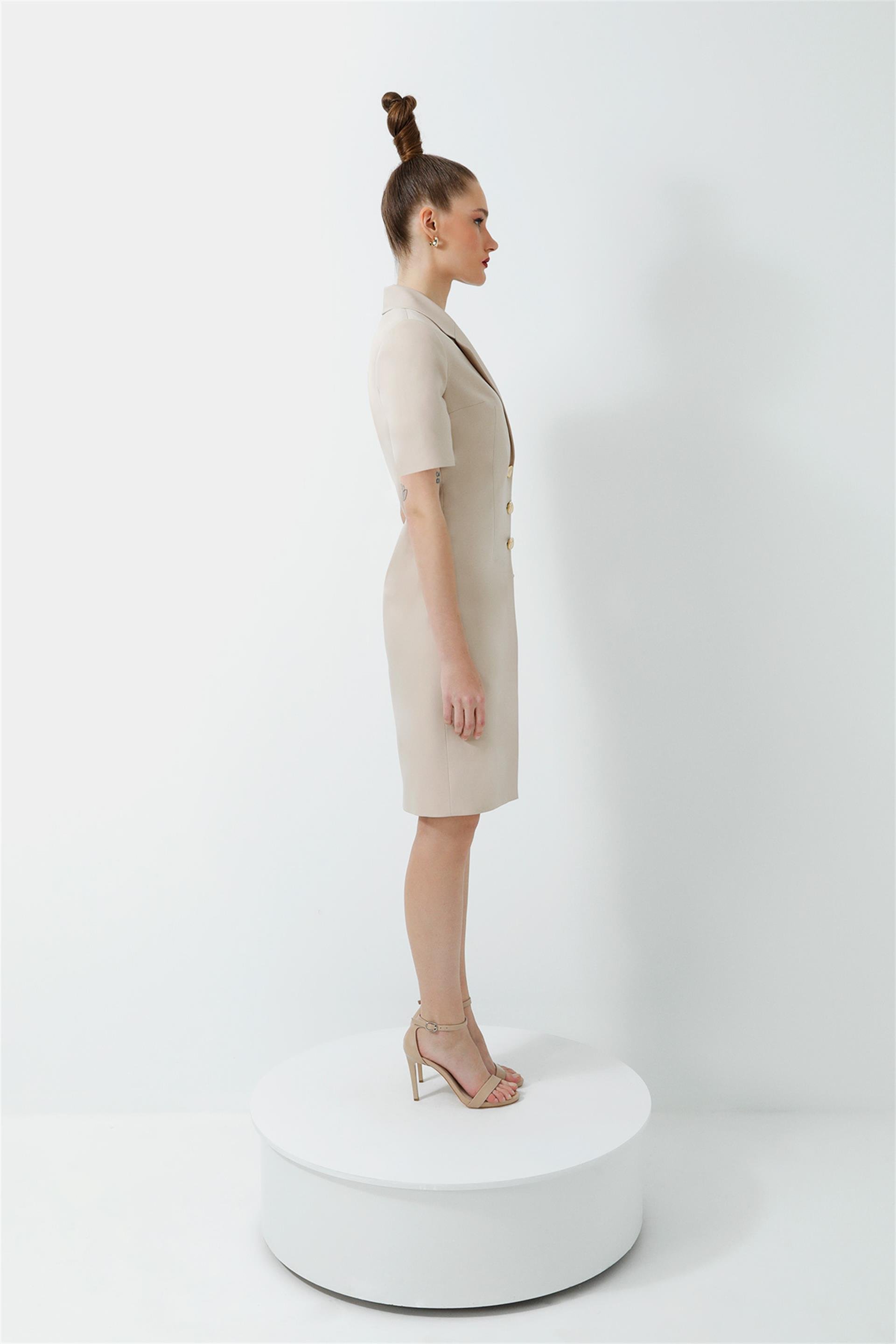 Short sleeve coat dress 2025