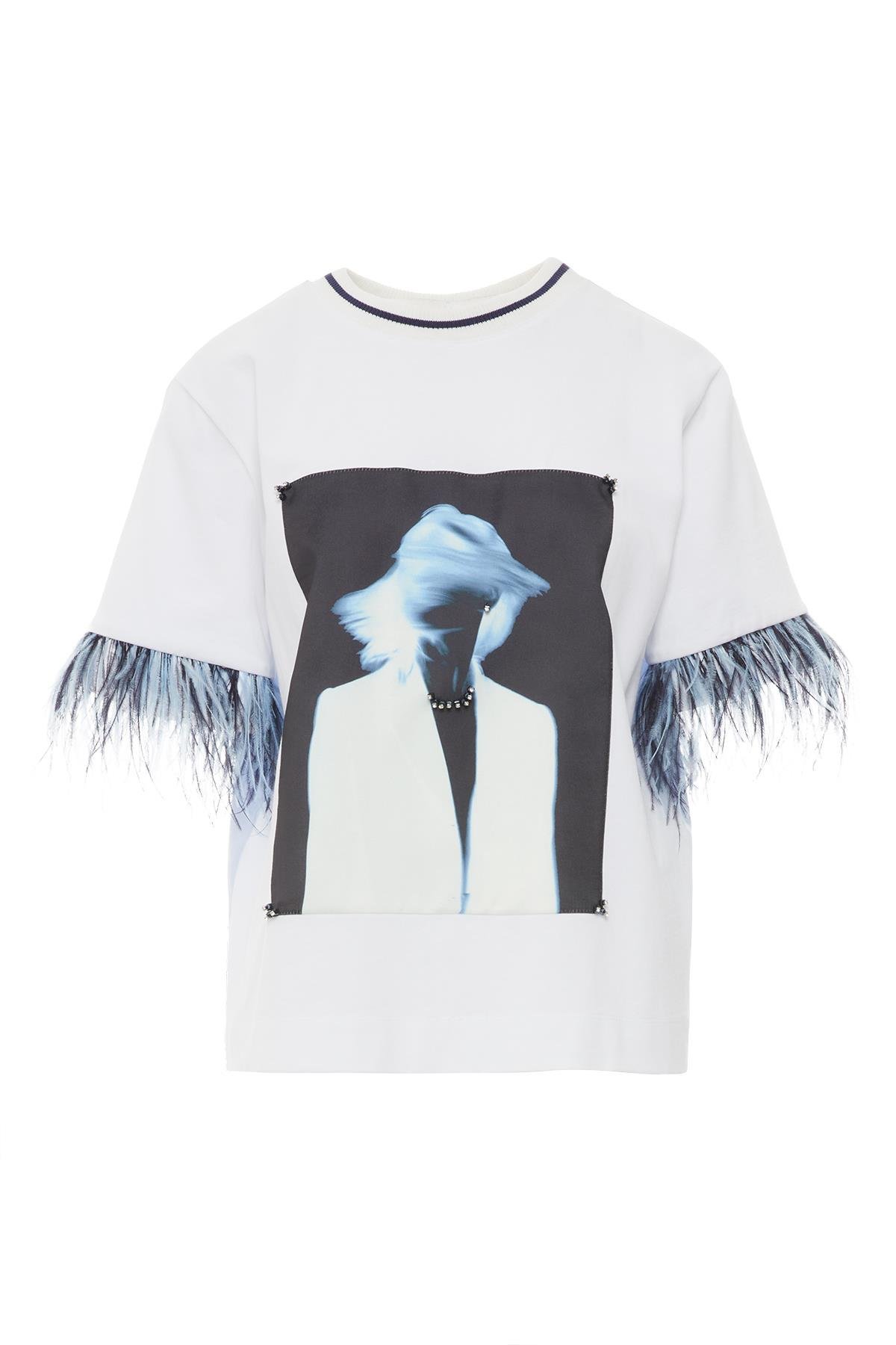 Prada feather t shirt cheap