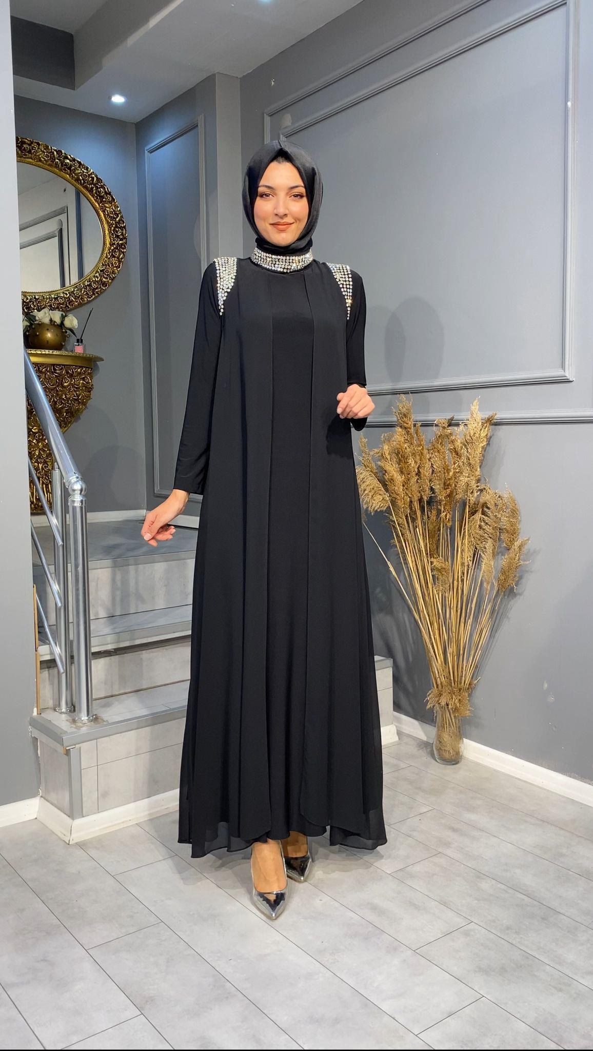 NEVON ÖZEL KOLEKSİYON TAŞ İŞLEME DETAYLI 2 Lİ ABİYE MODELİMİZ