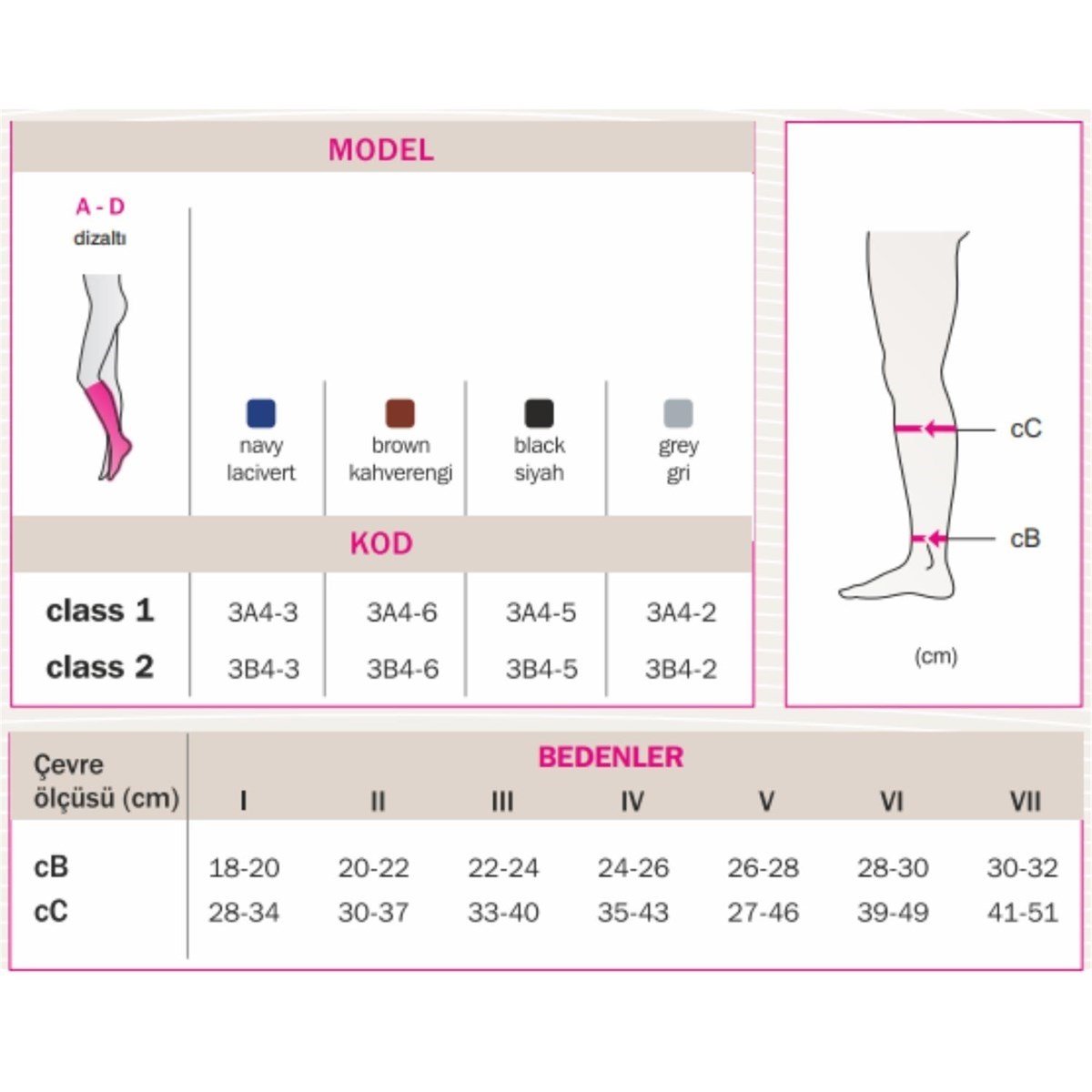 CCL1 3B4-3 Mediven for Men Varis Çorabı (Lacivert)