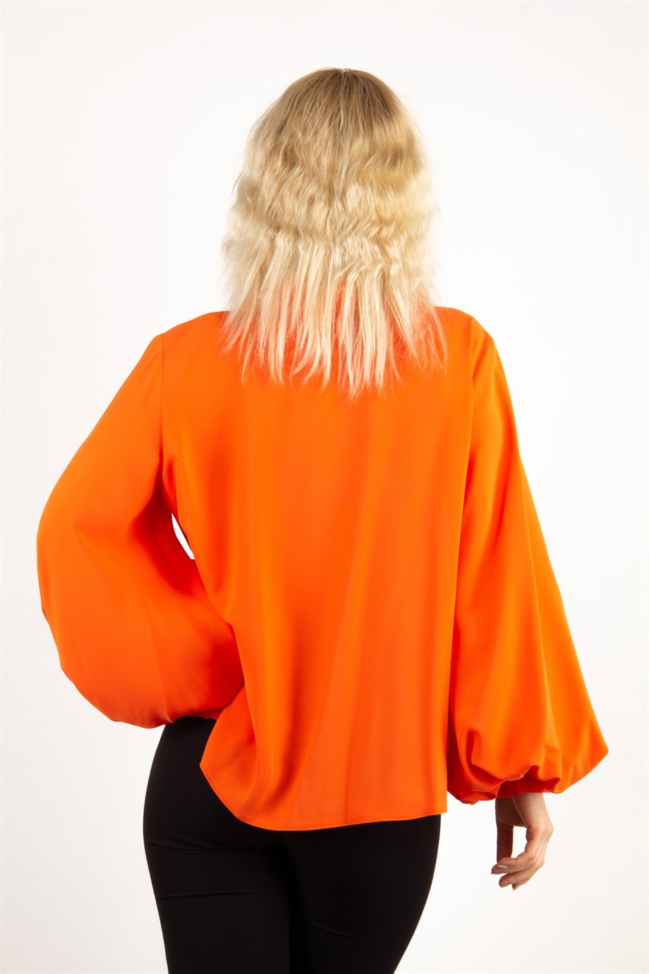 Bishop Sleeves Blouse - Orange - Wholesale Womens Clothing Vendors For  Boutiques